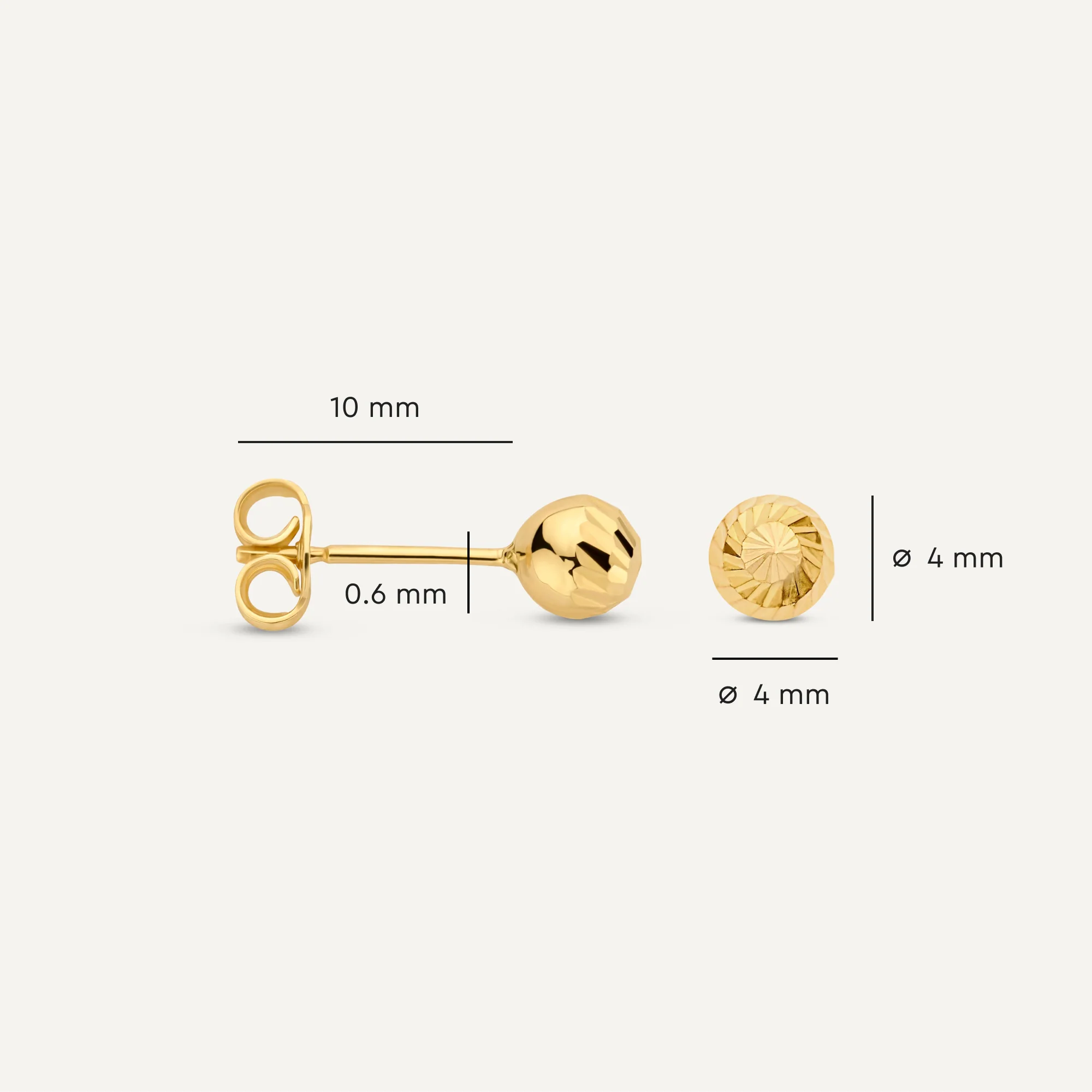 Diamond Cut Sphere Studs - Image 6