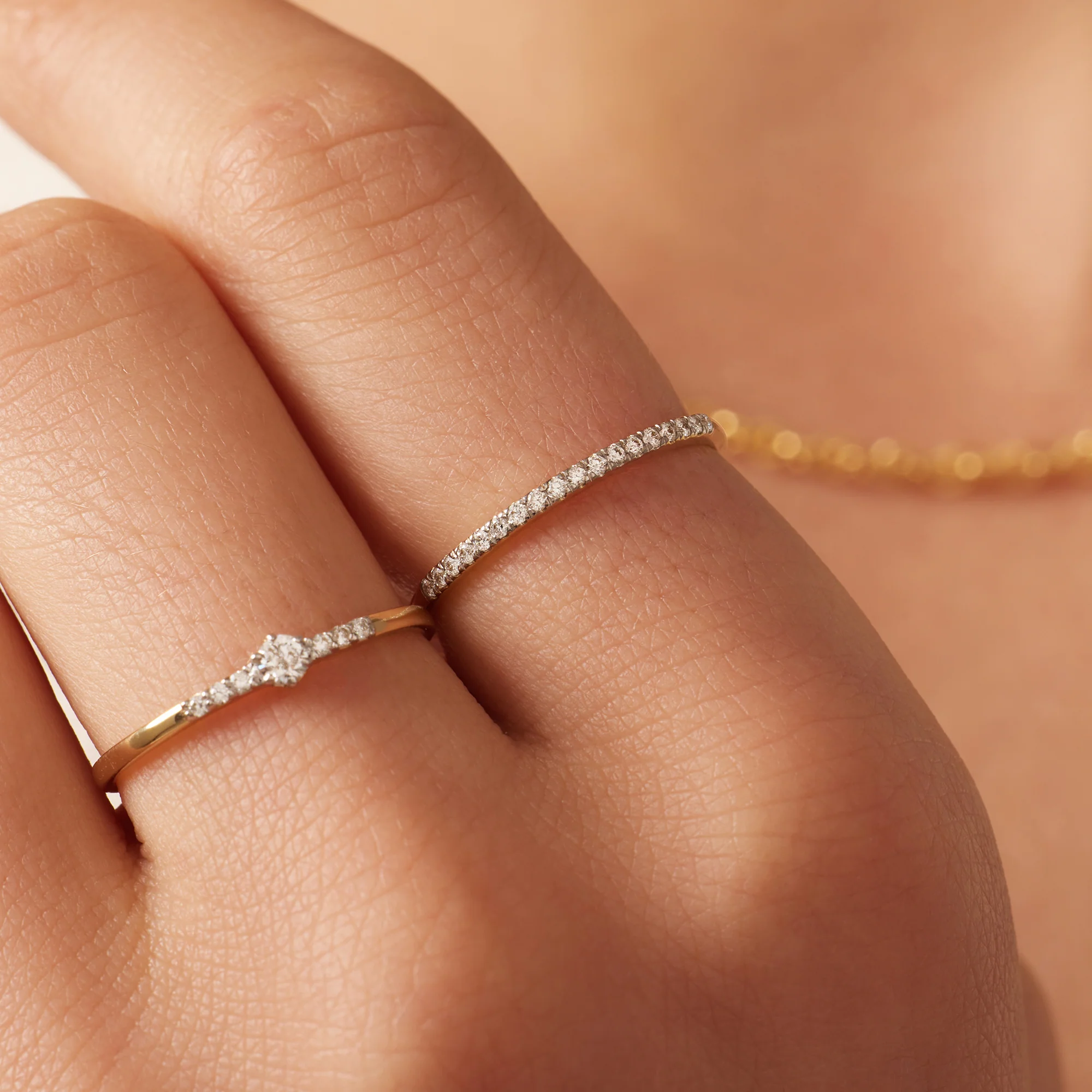 Diamond Half Eternity Stacker Ring (0.09 ct) - Image 3