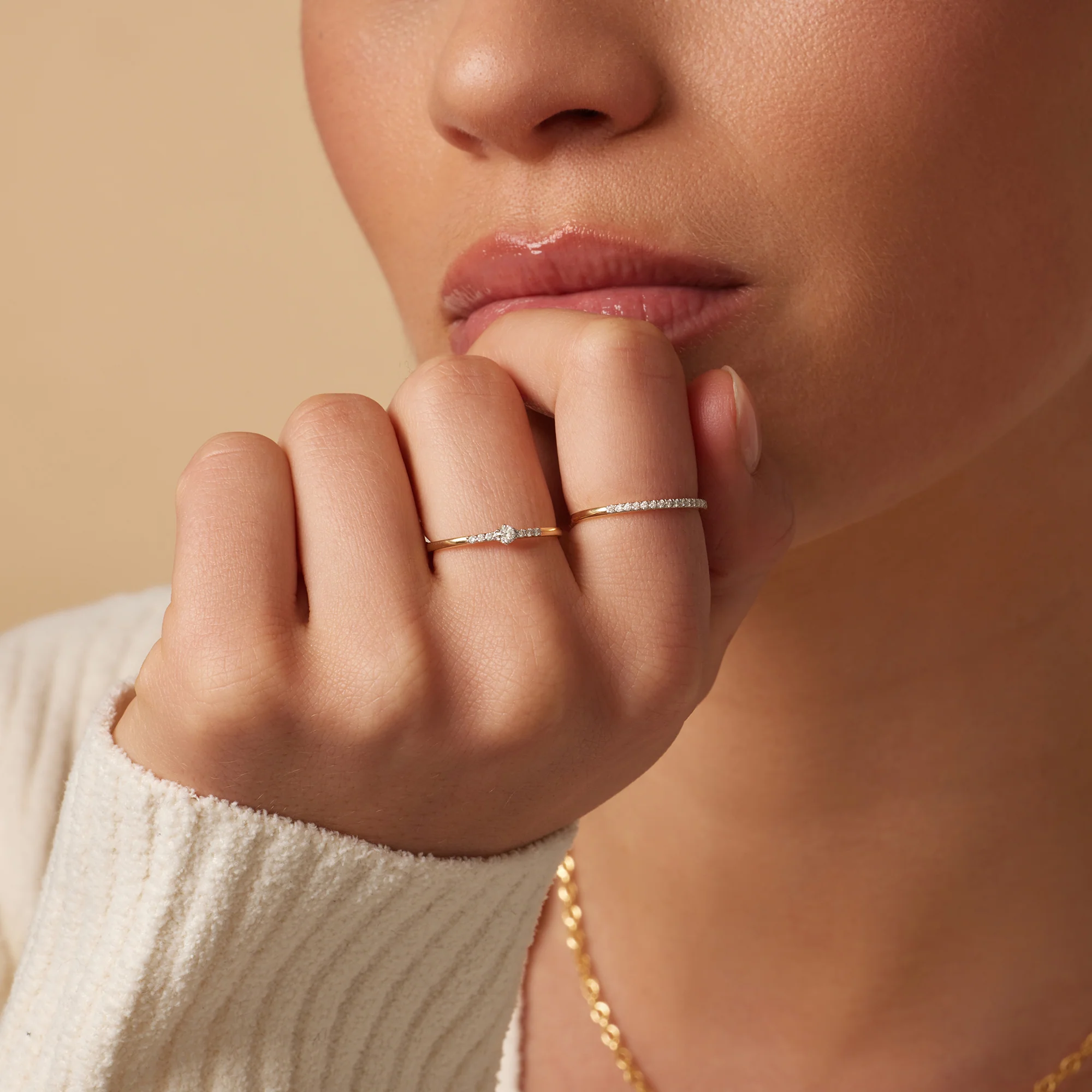 Diamond Half Eternity Stacker Ring (0.09 ct) - Image 4
