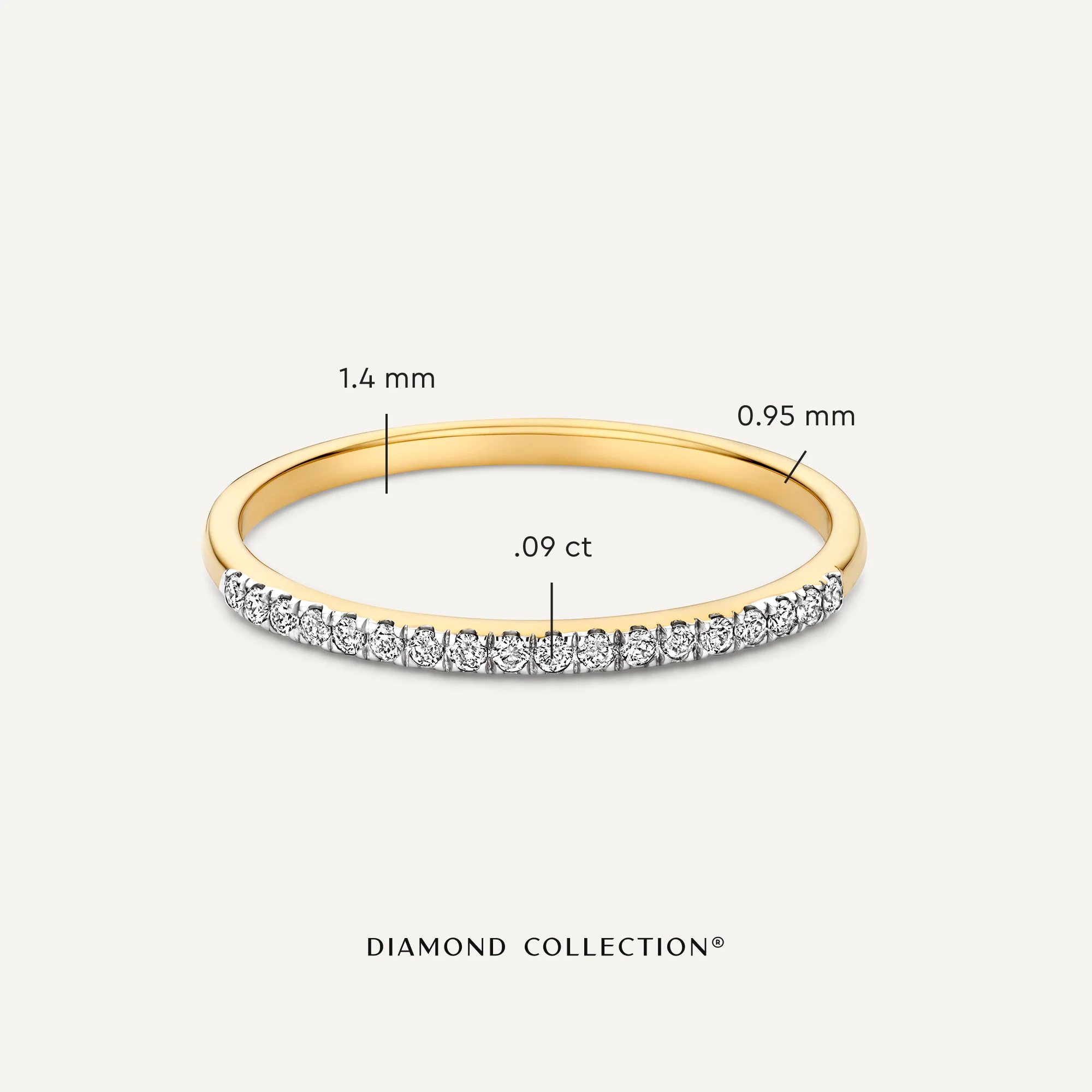 Diamond Half Eternity Stacker Ring (0.09 ct) - Image 5