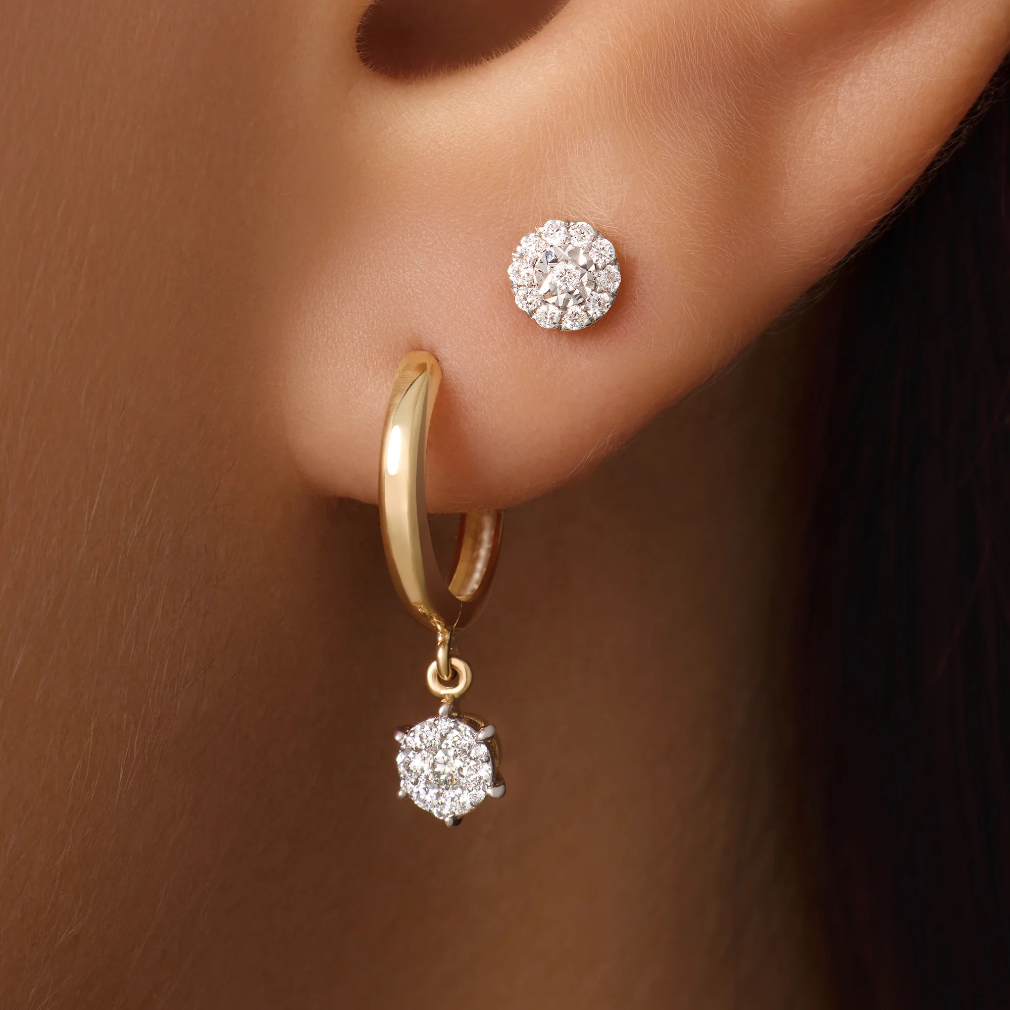 Diamond Halo Studs (0.09 ct) - Image 3