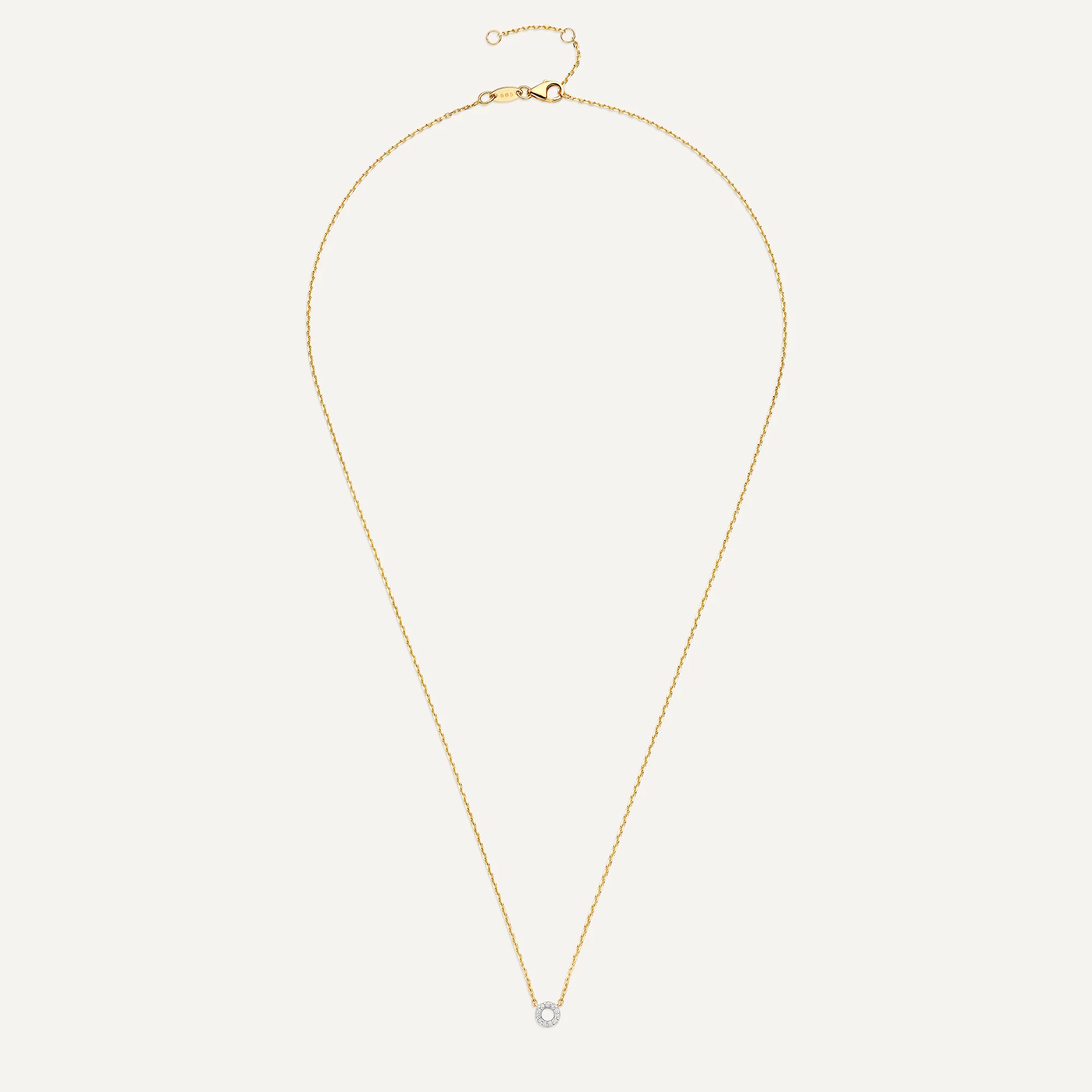 Diamond Open Halo Pendant Necklace (0.03 ct) - Image 10