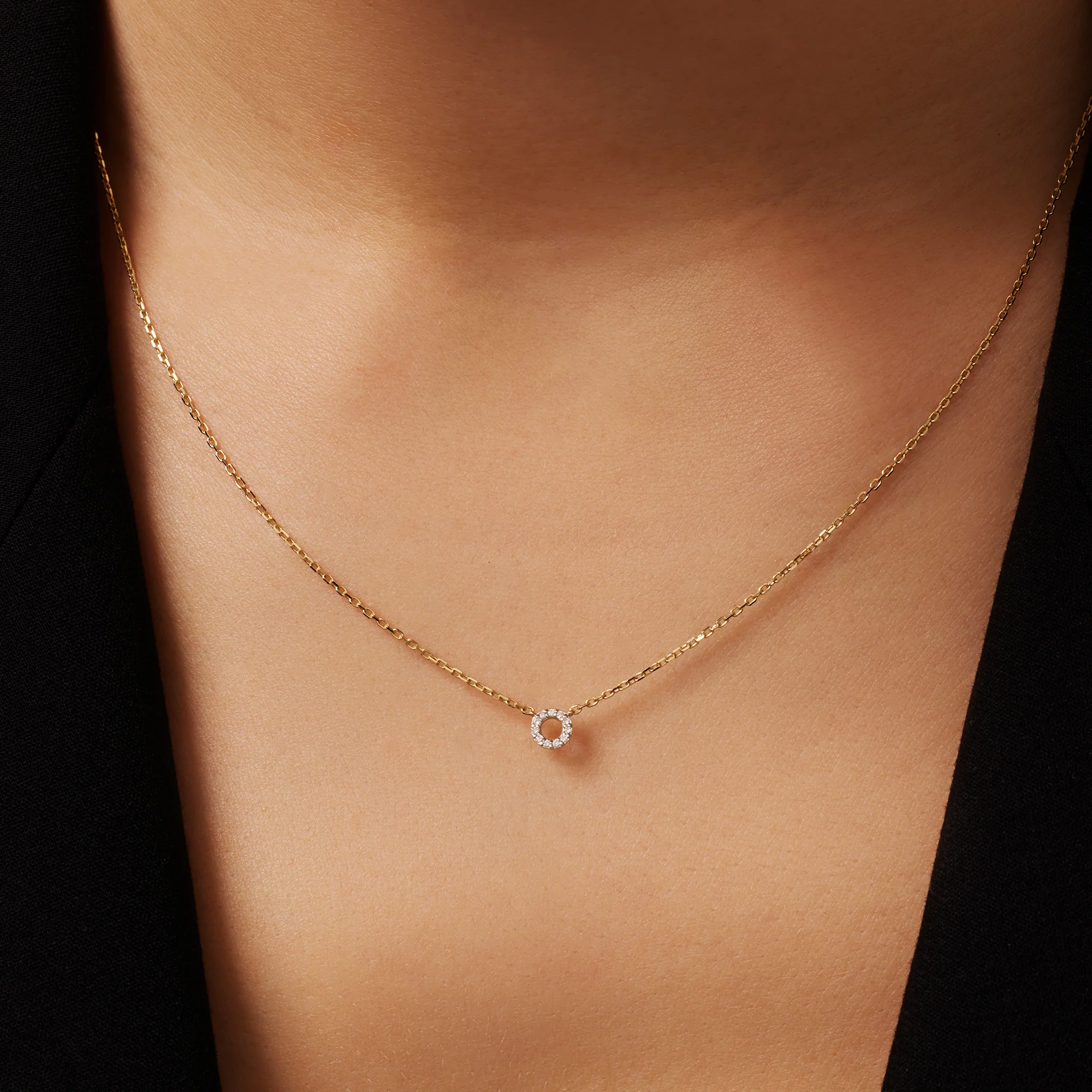 Diamond Open Halo Pendant Necklace (0.03 ct) - Image 3
