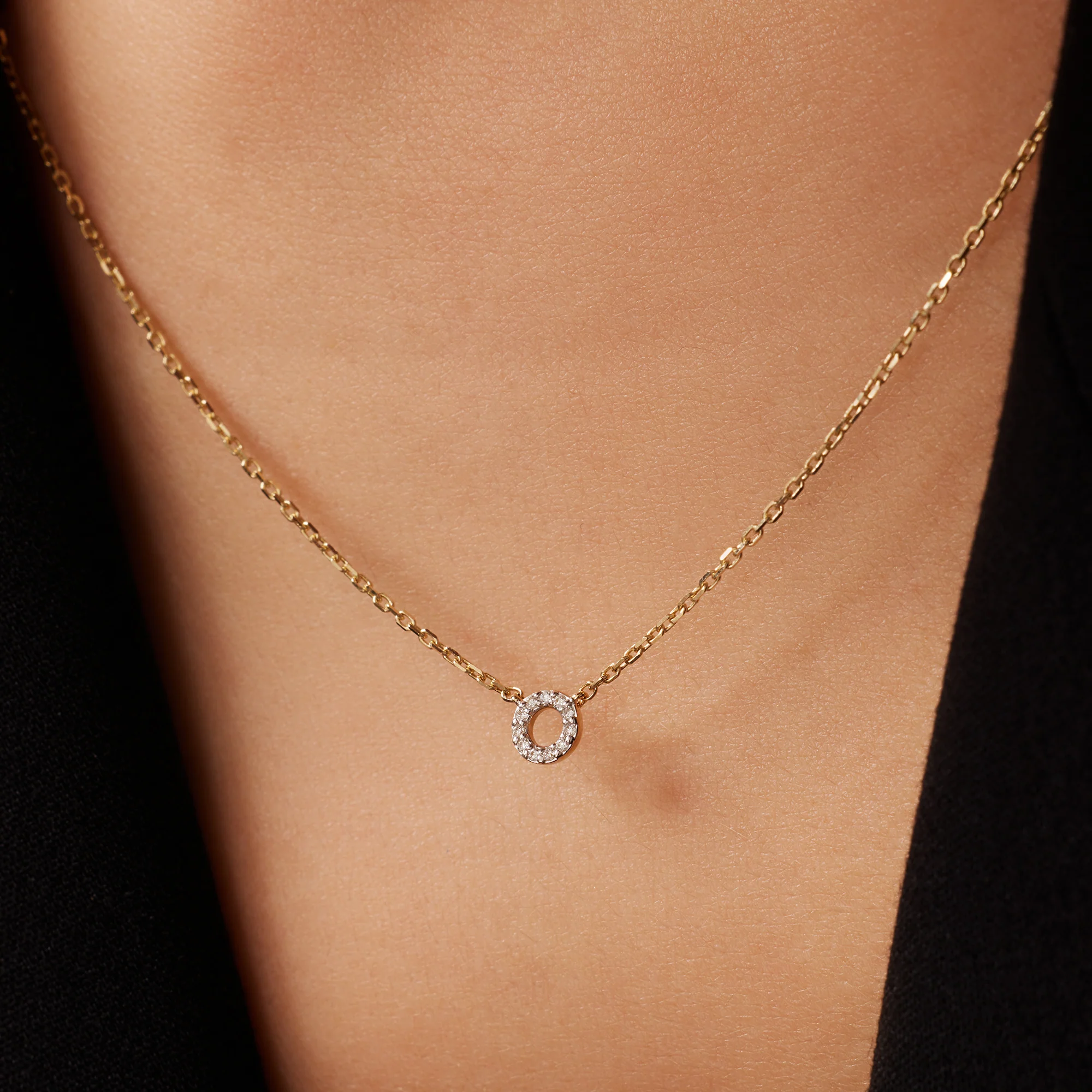 Diamond Open Halo Pendant Necklace (0.03 ct) - Image 4