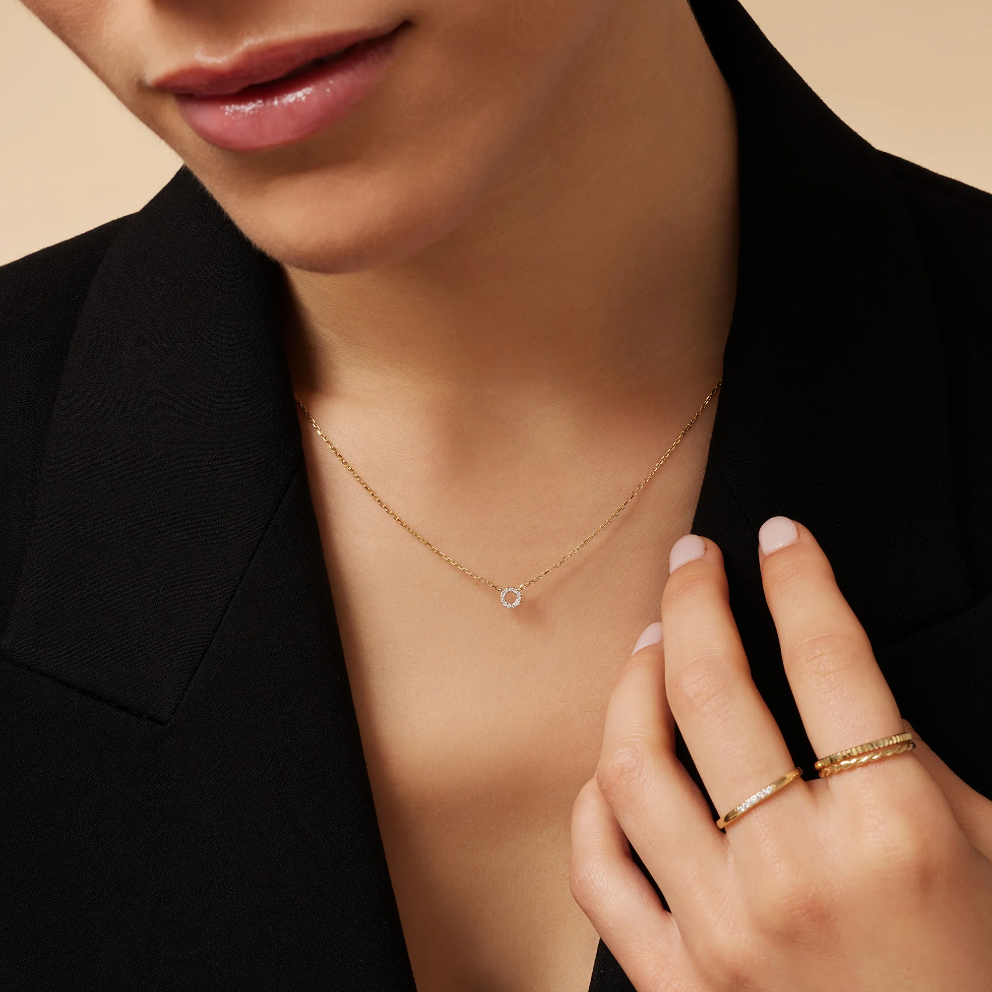 Diamond Open Halo Pendant Necklace (0.03 ct) - Image 5