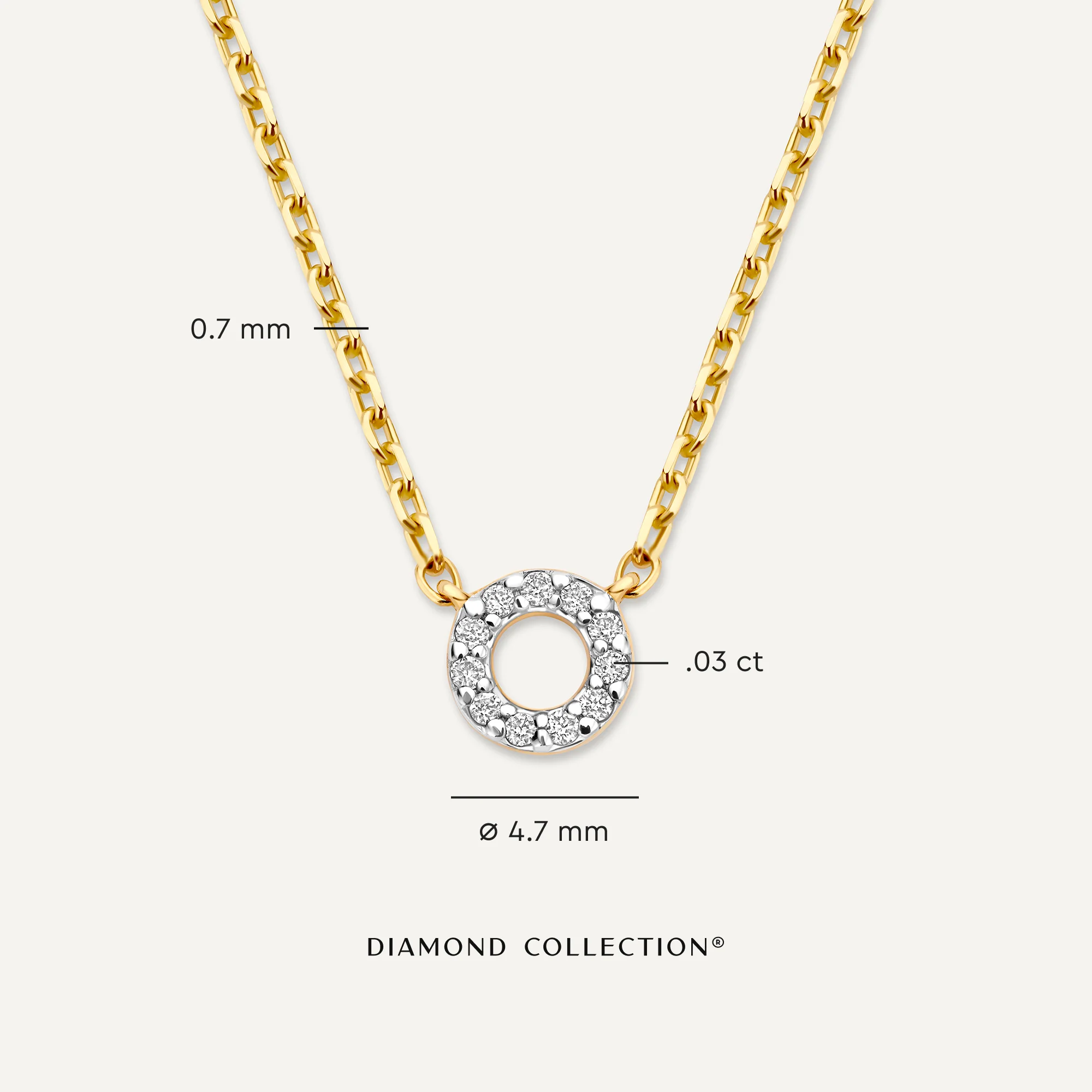 Diamond Open Halo Pendant Necklace (0.03 ct) - Image 7