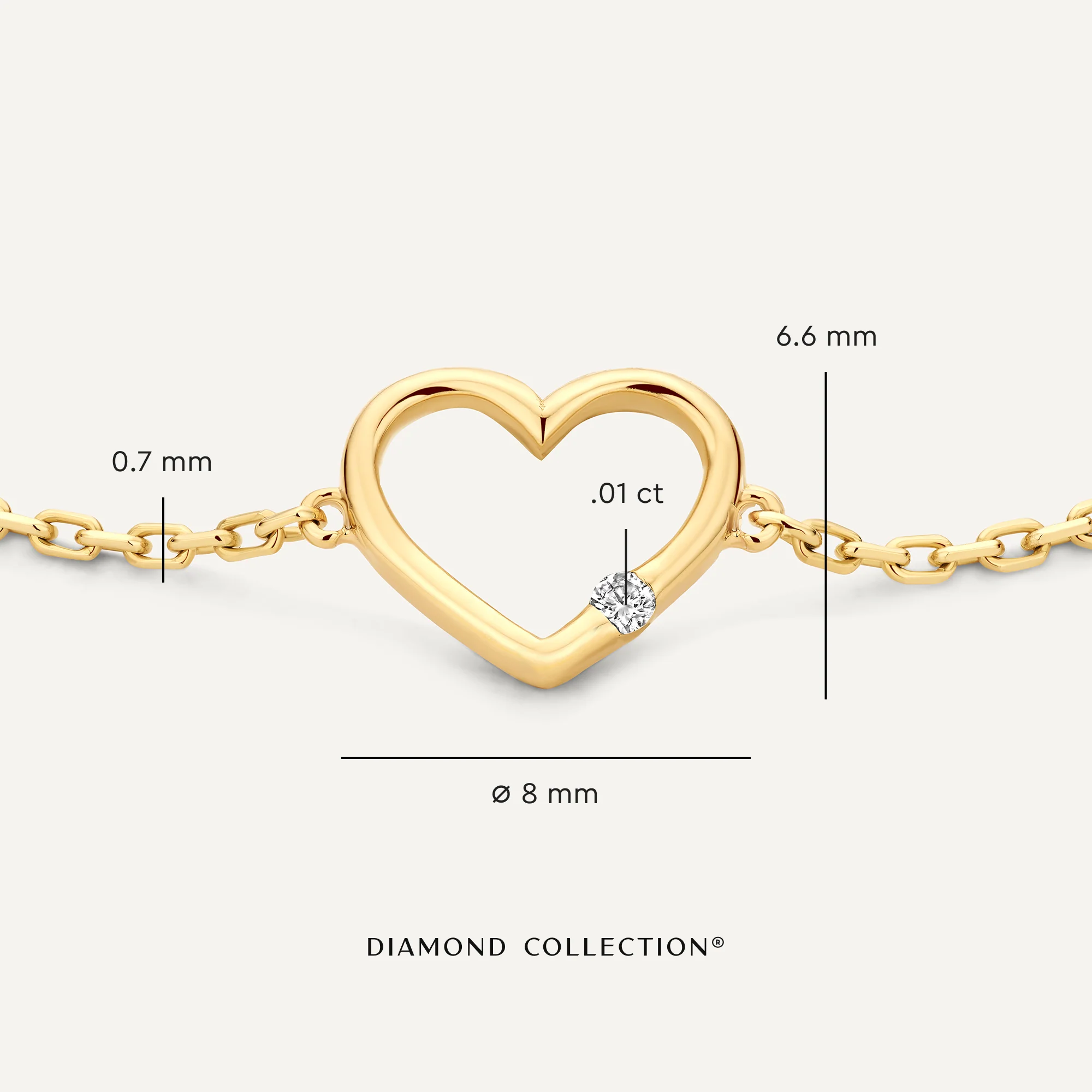Diamond Open Heart Bracelet (0.01 ct) - Image 7