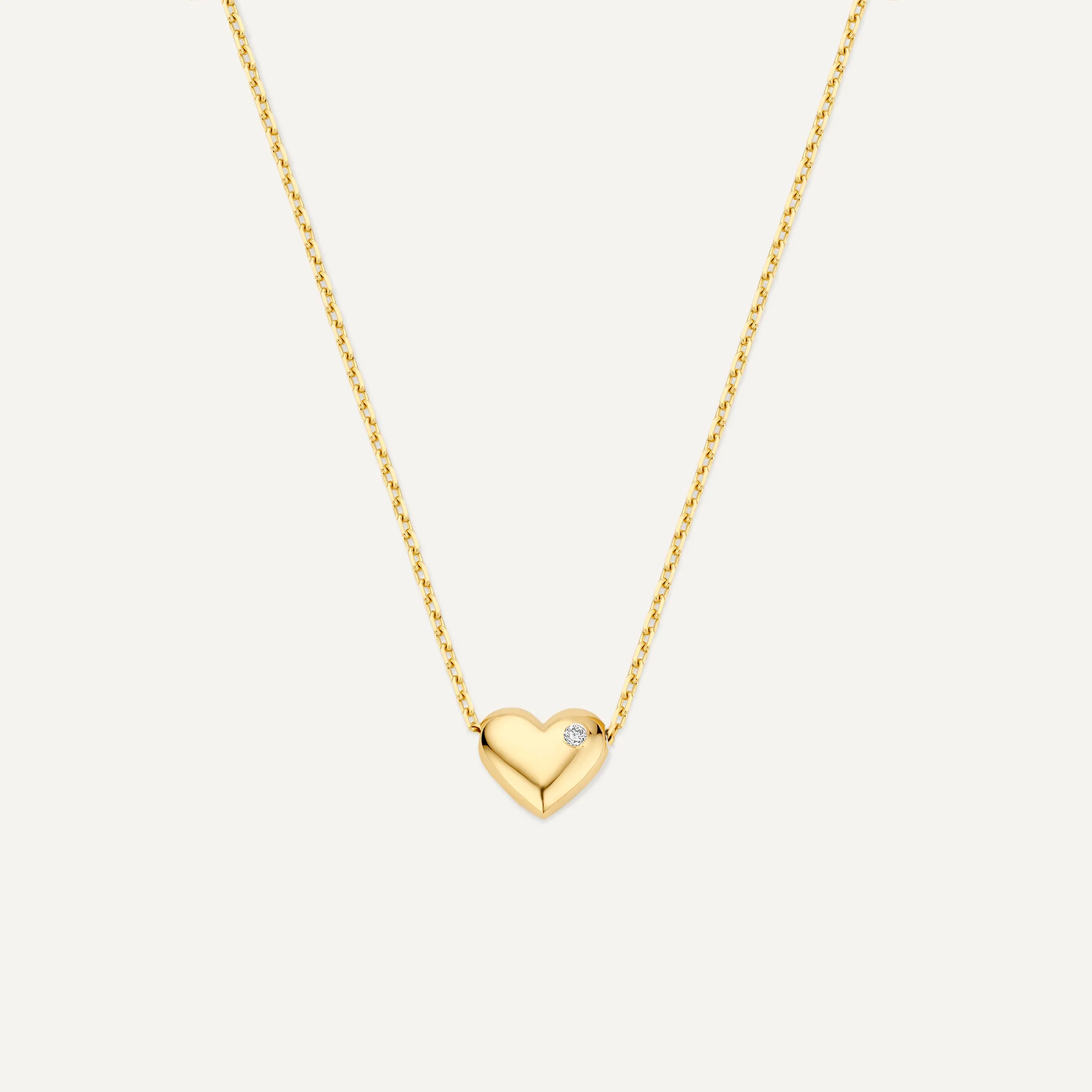 Diamond Puffy Heart Pendant Necklace (0.01 ct)