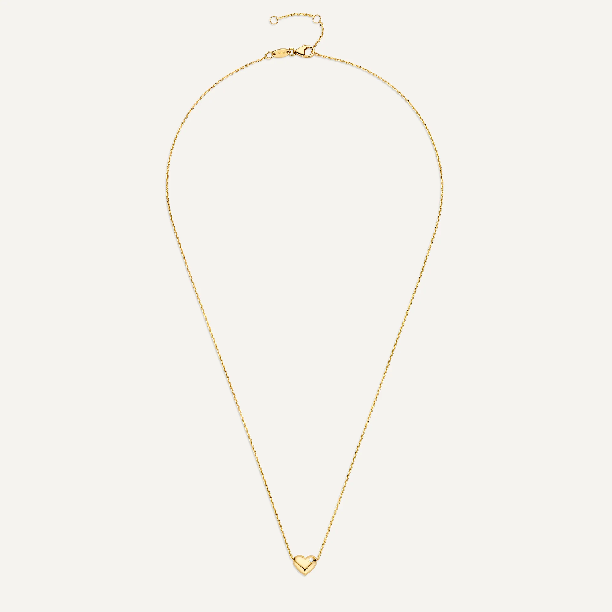 Diamond Puffy Heart Pendant Necklace (0.01 ct) - Image 10