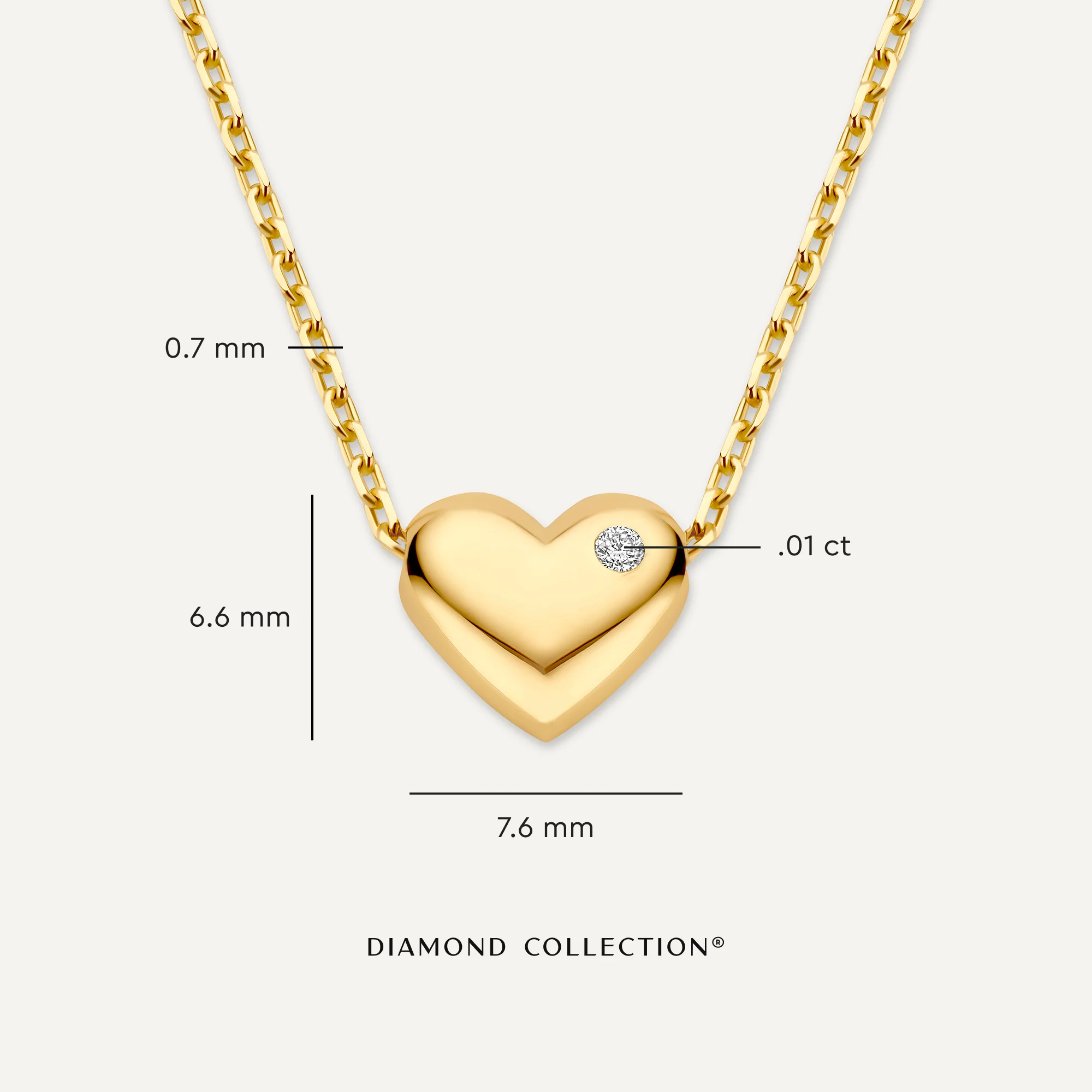 Diamond Puffy Heart Pendant Necklace (0.01 ct) - Image 6