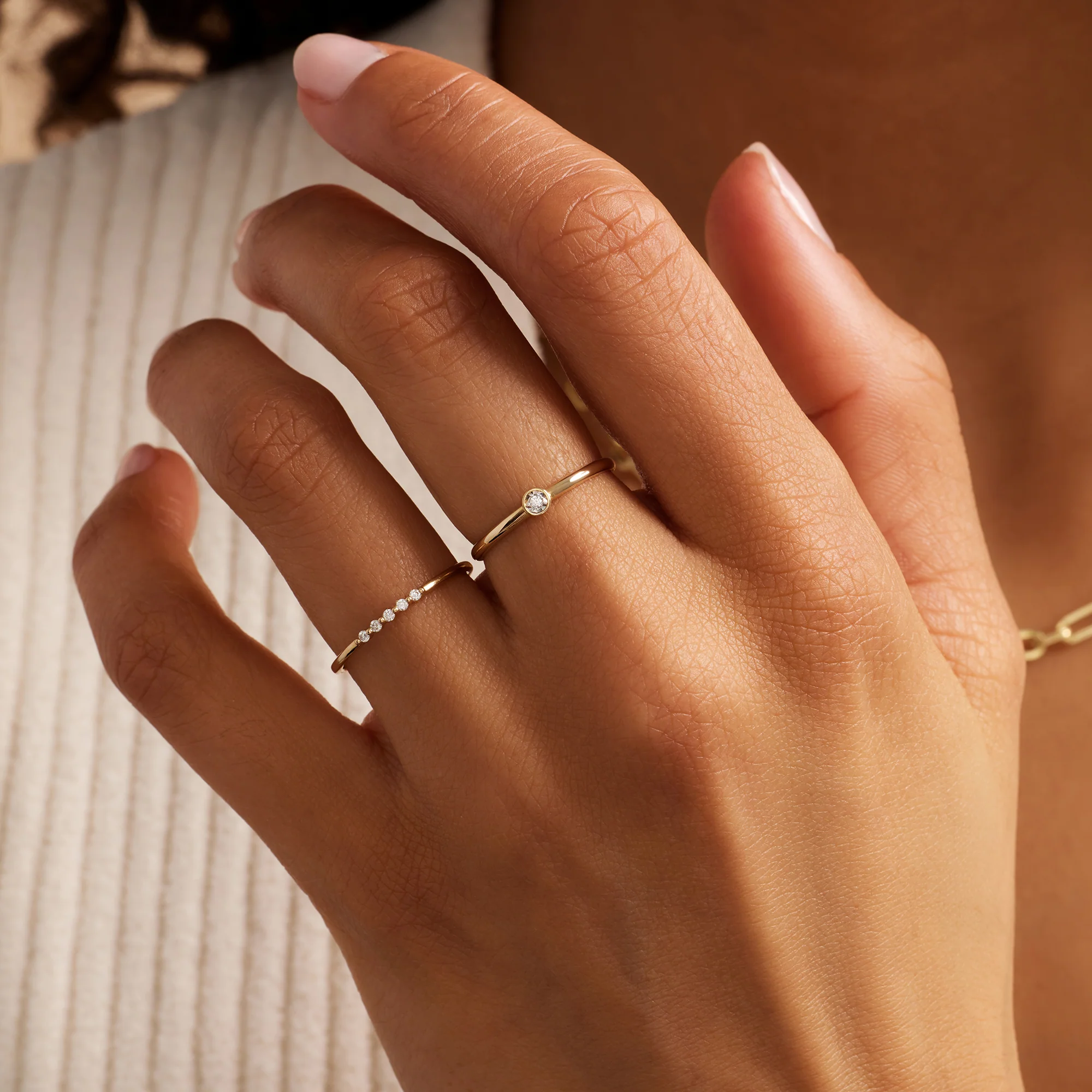 Diamond Threaded Stacker Ring (0.05 ct) - Image 3