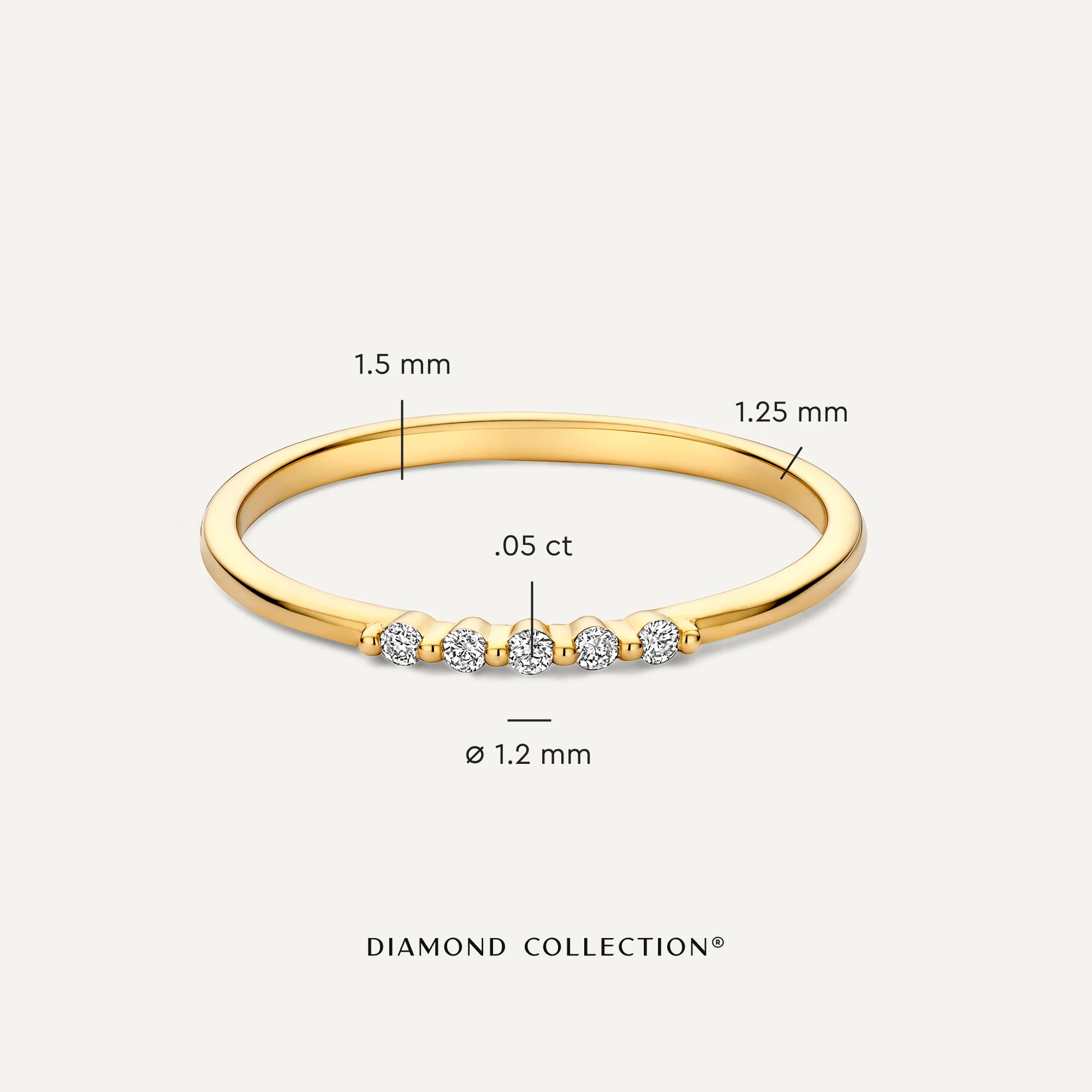 Diamond Threaded Stacker Ring (0.05 ct) - Image 5