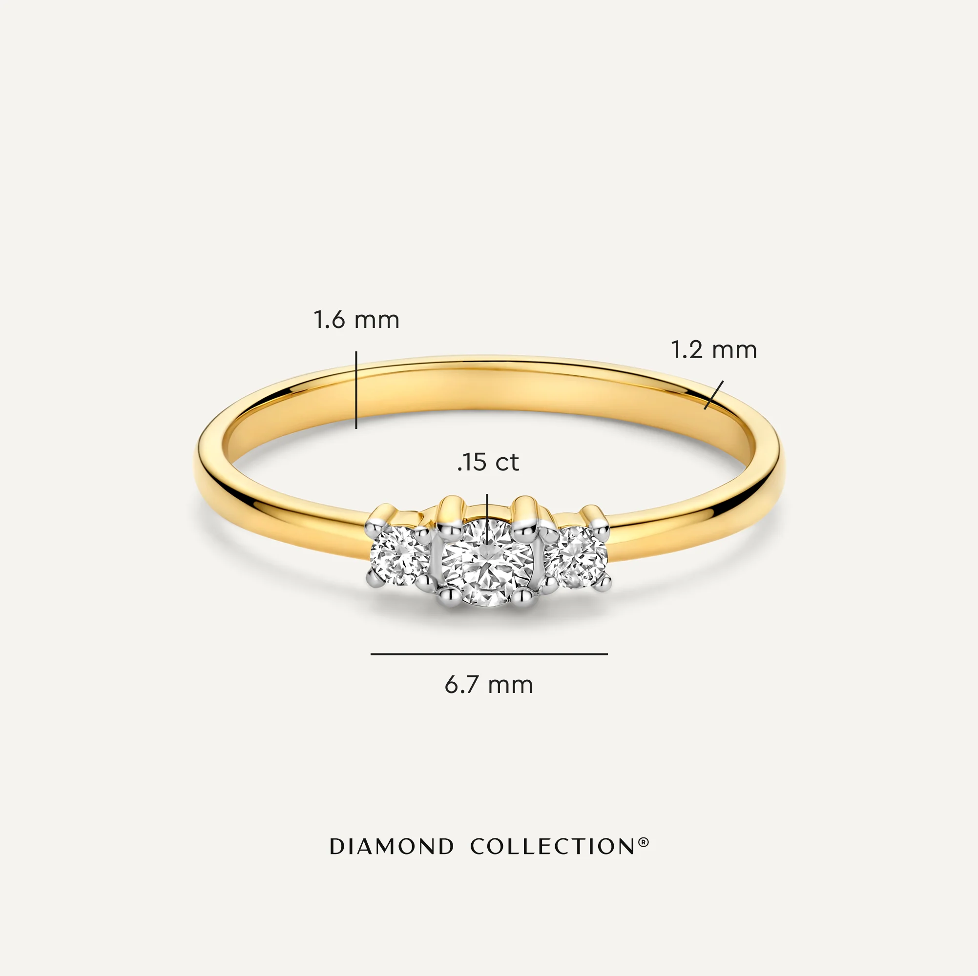 Diamond Trilogy Ring (0.15 ct) - Image 4