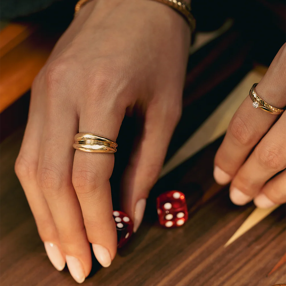 Double Curvy Dome Ring - Image 3