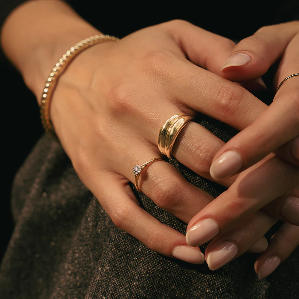Double Curvy Dome Ring - Image 5