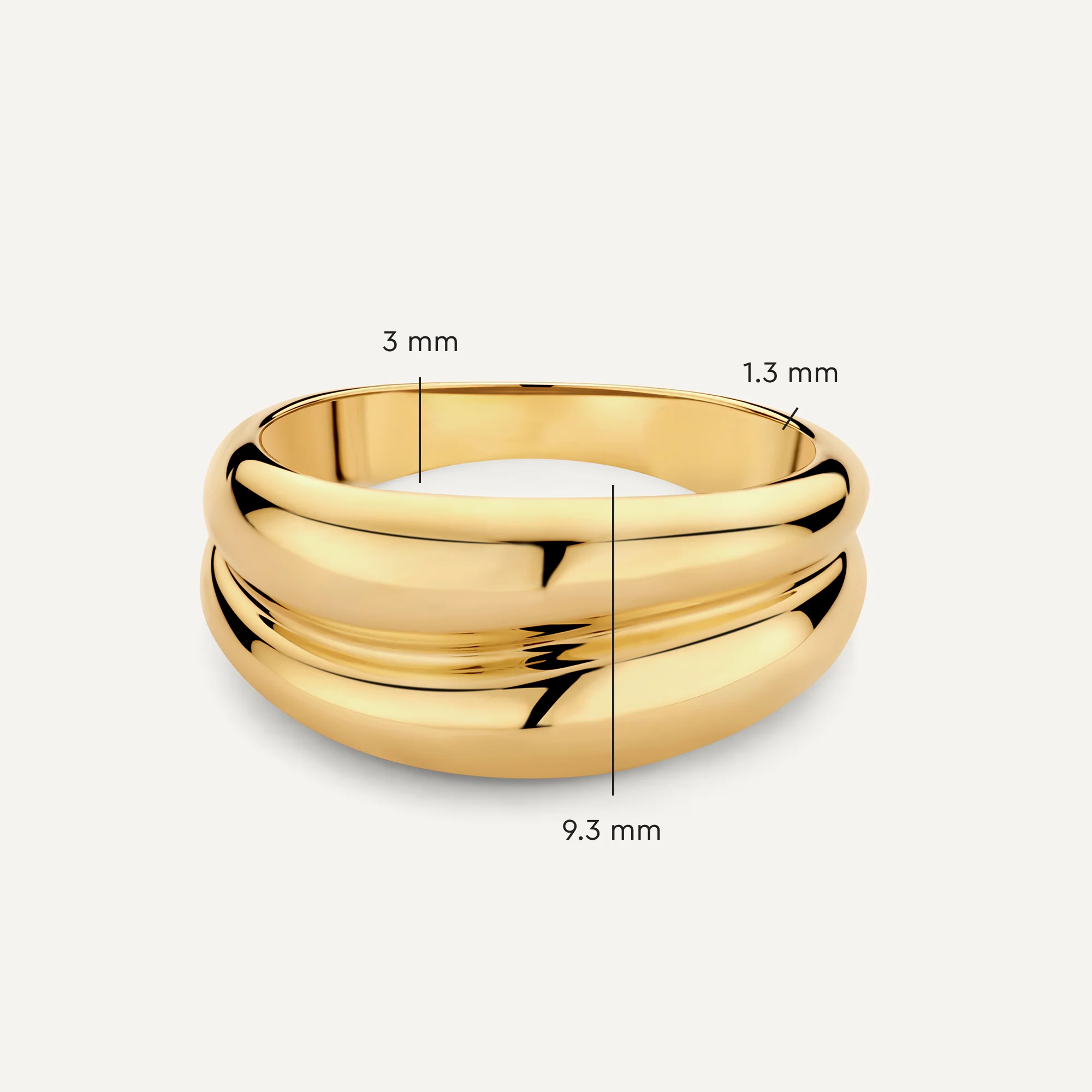 Double Curvy Dome Ring - Image 6