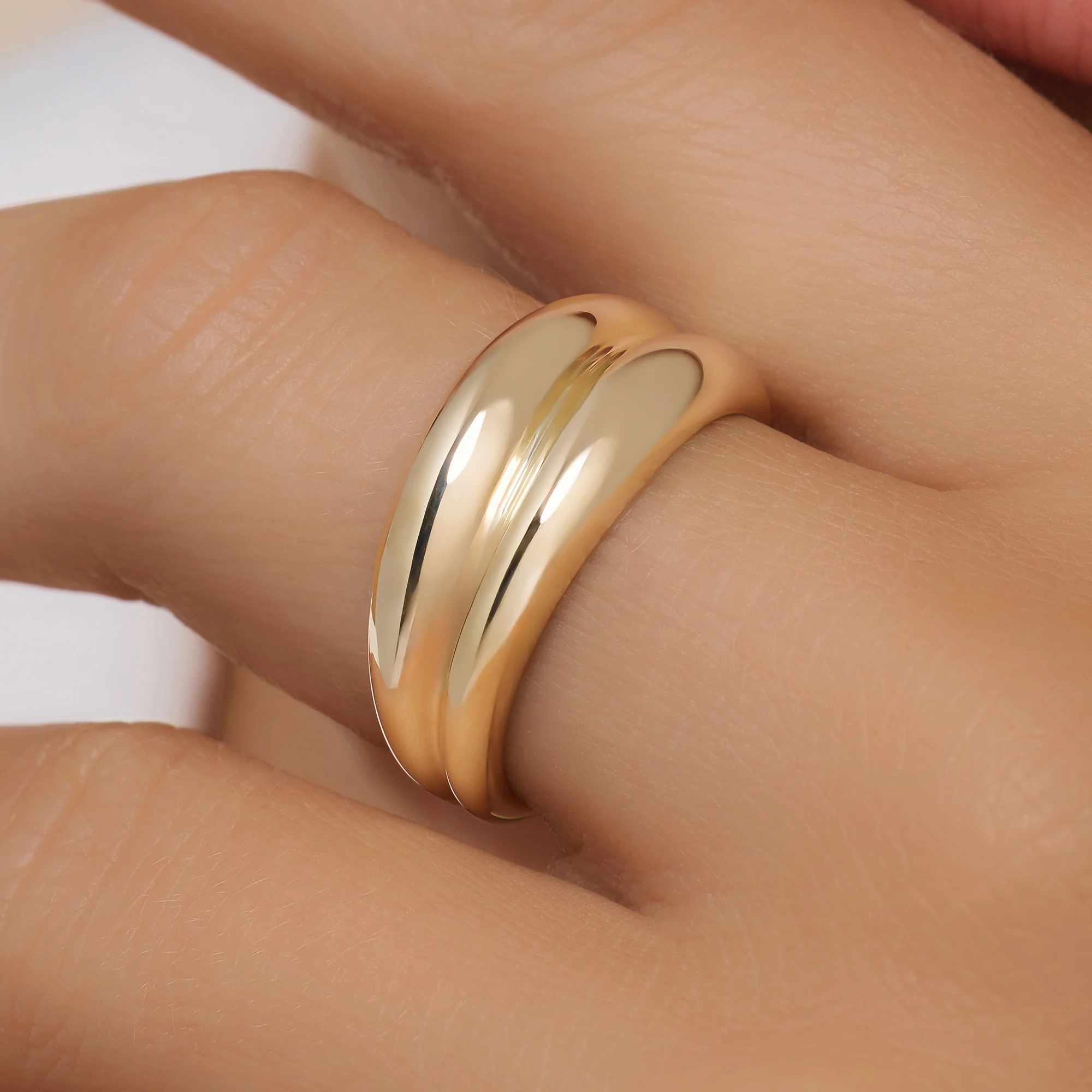 Double Curvy Dome Ring - Image 8