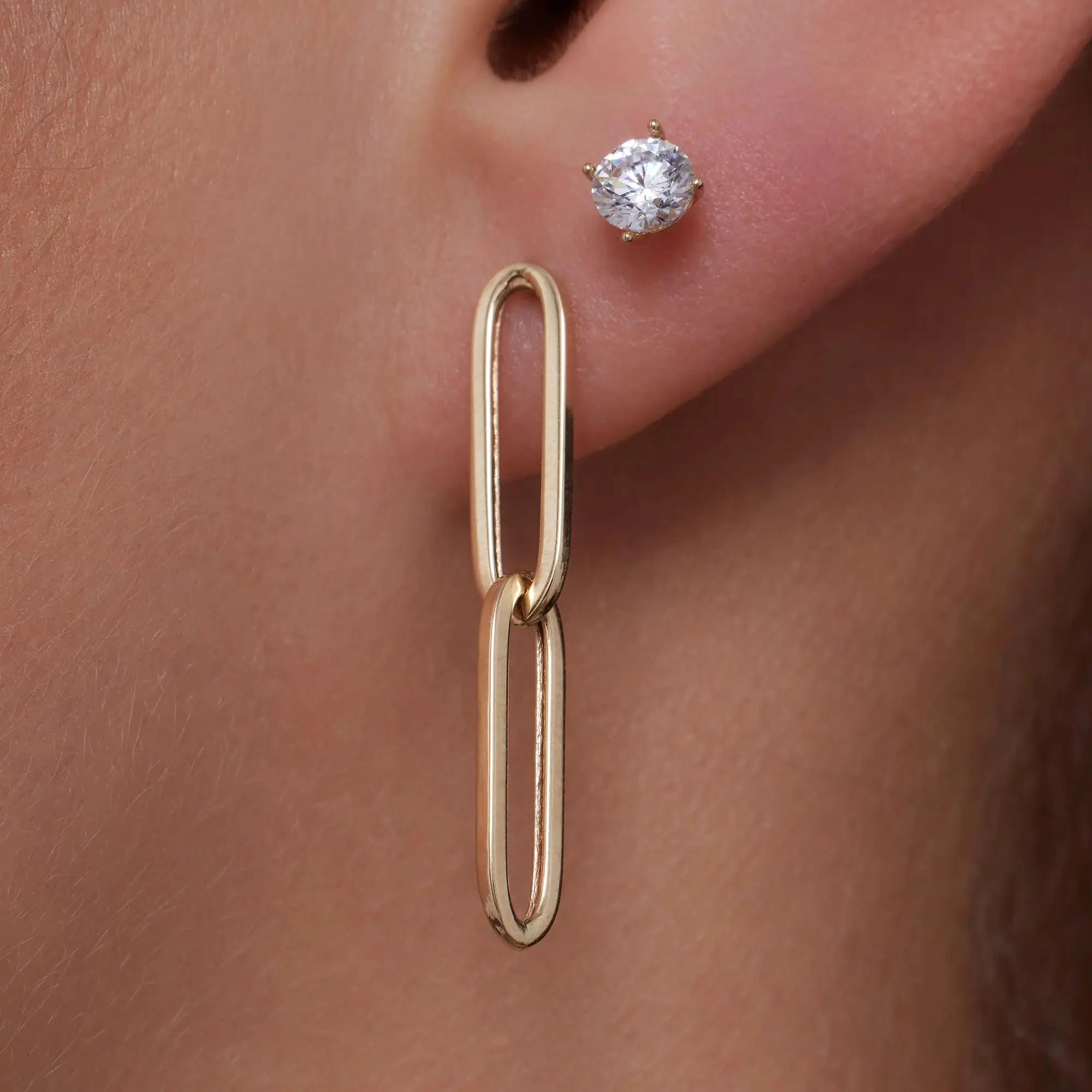 Double Paperclip Drop Earrings - Image 3