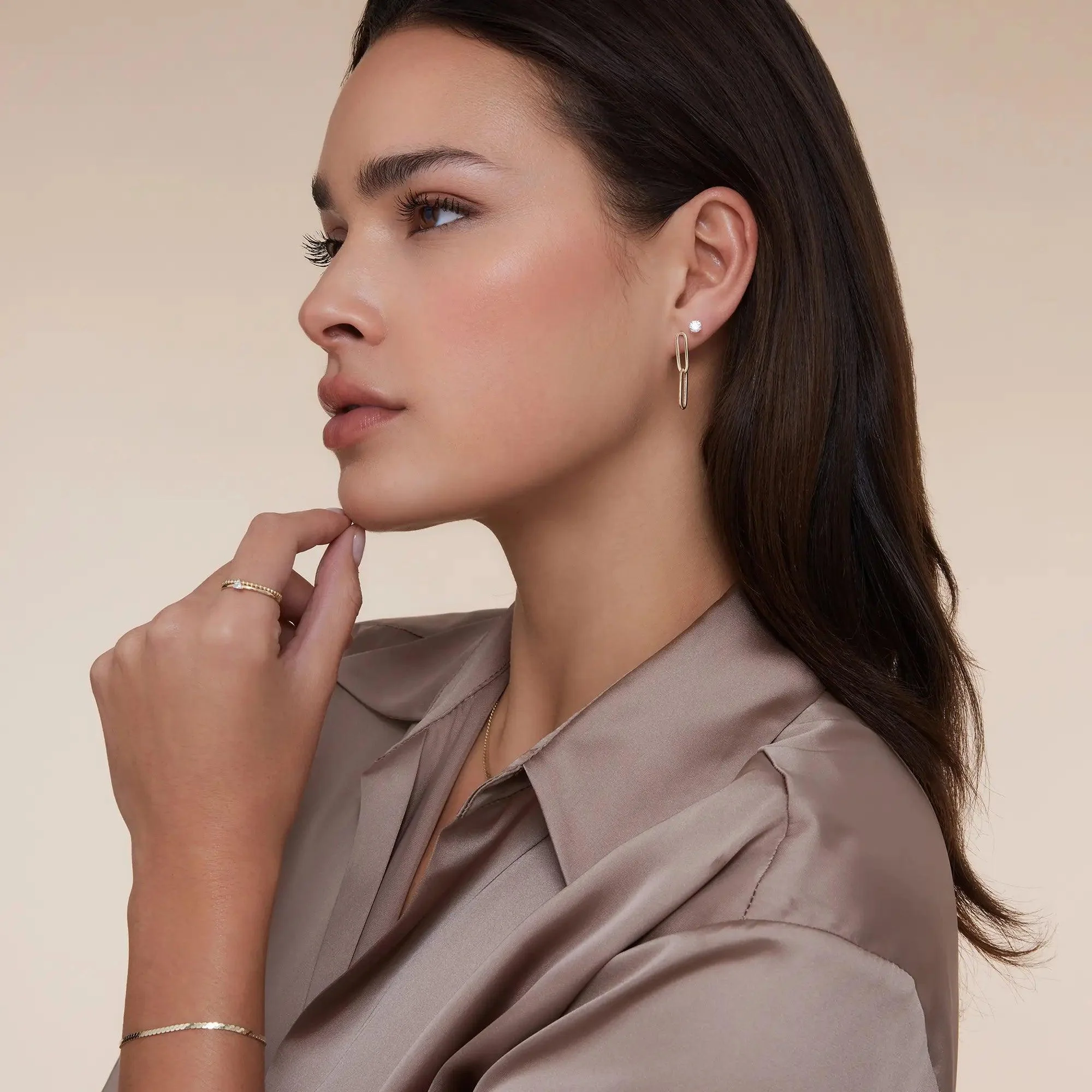 Double Paperclip Drop Earrings - Image 5