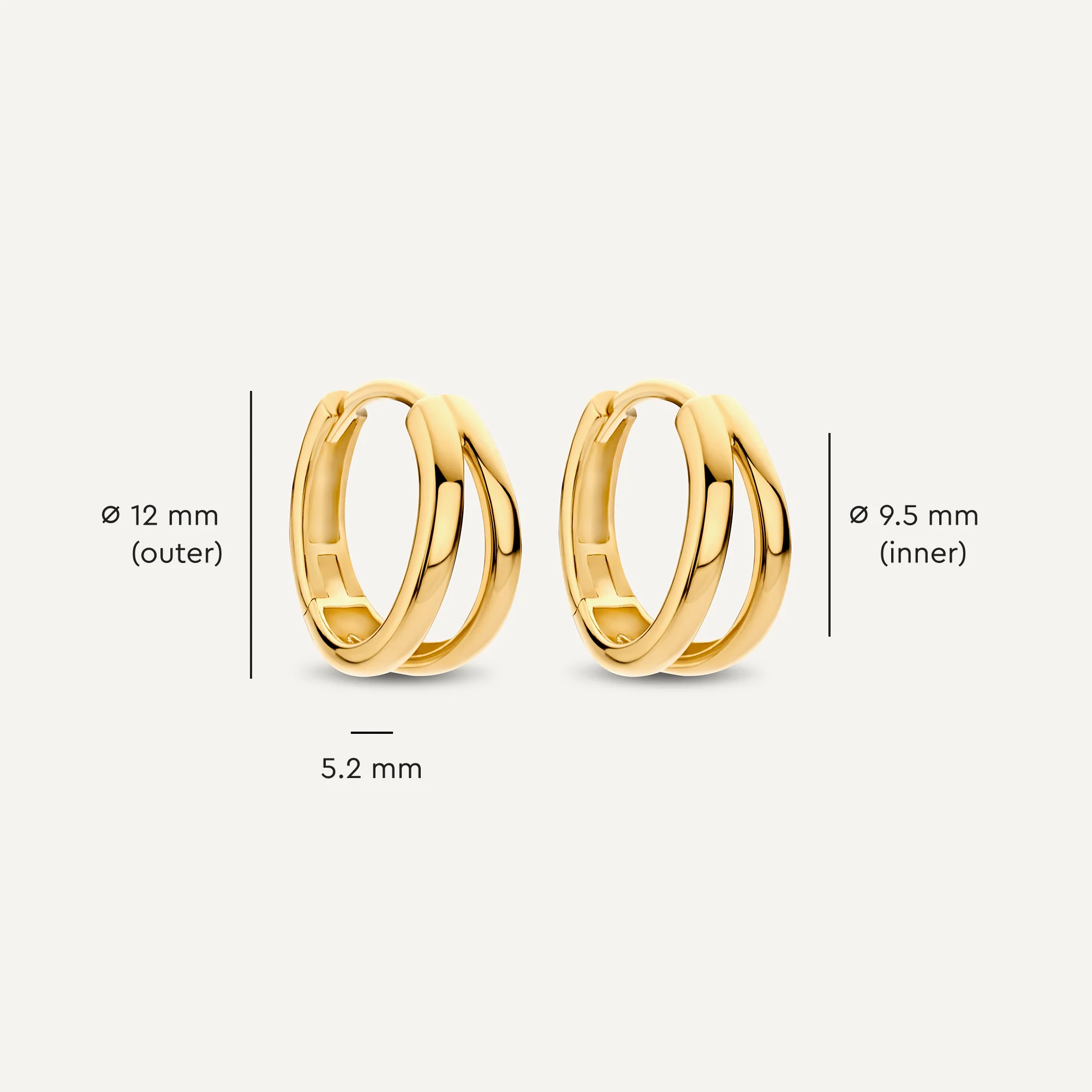 Essential Double Huggie Hoops (12mm) - Image 5