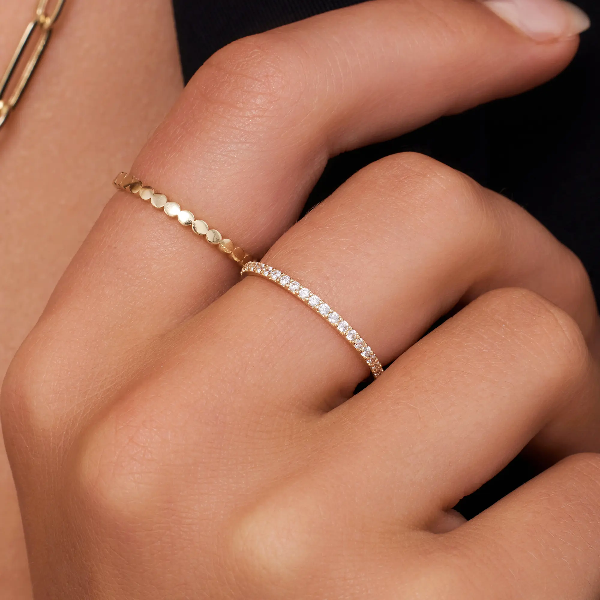 Essential Zirconia Bezel Dot Eternity Rings Set - Image 3