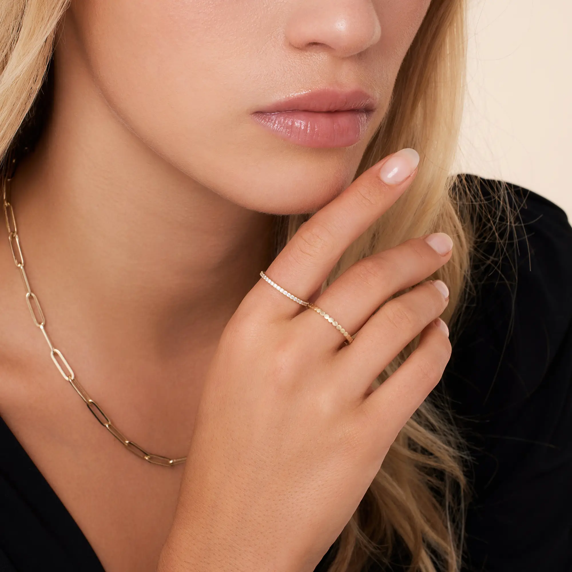 Essential Zirconia Bezel Dot Eternity Rings Set - Image 4