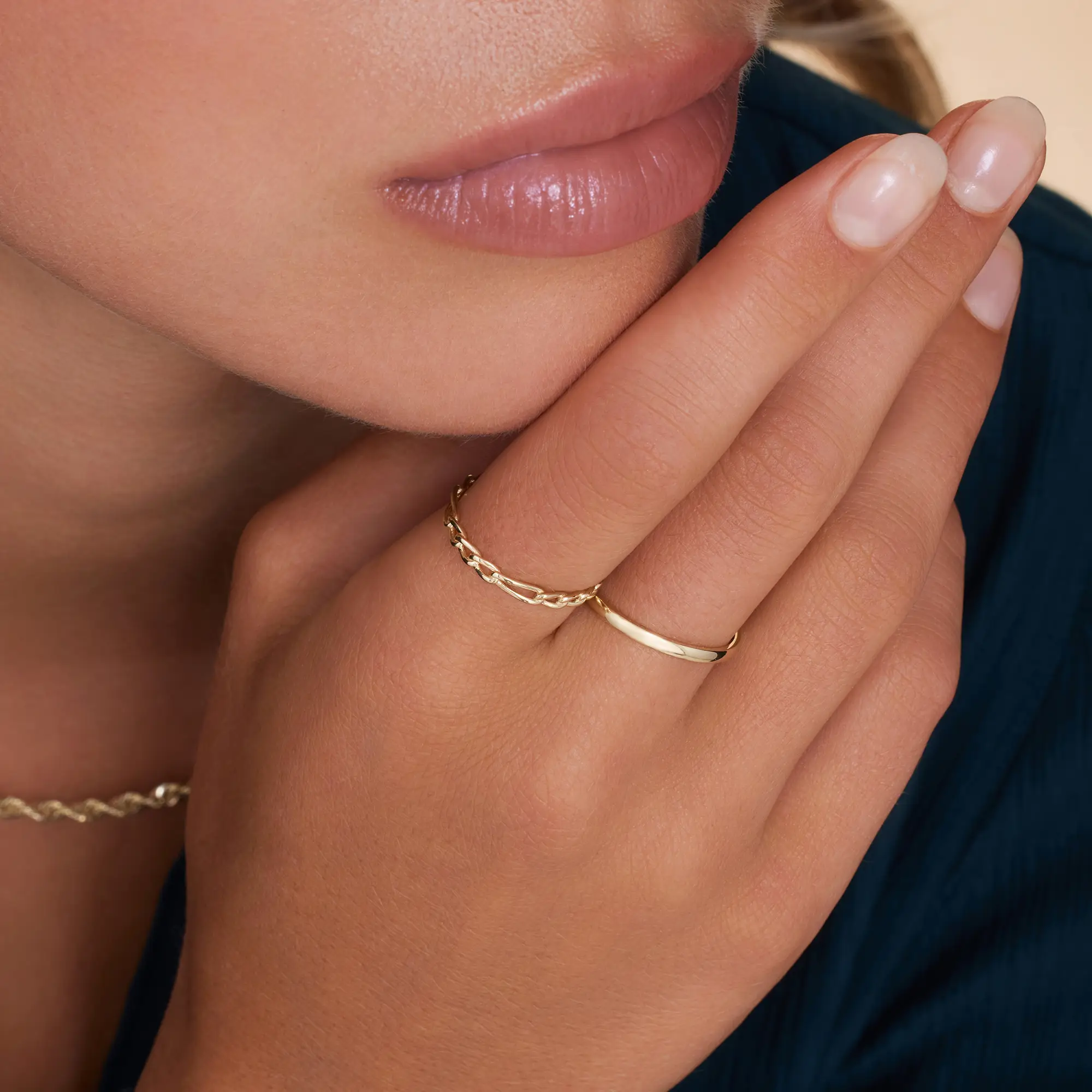 Figaro Stacker Rings Set - Image 4