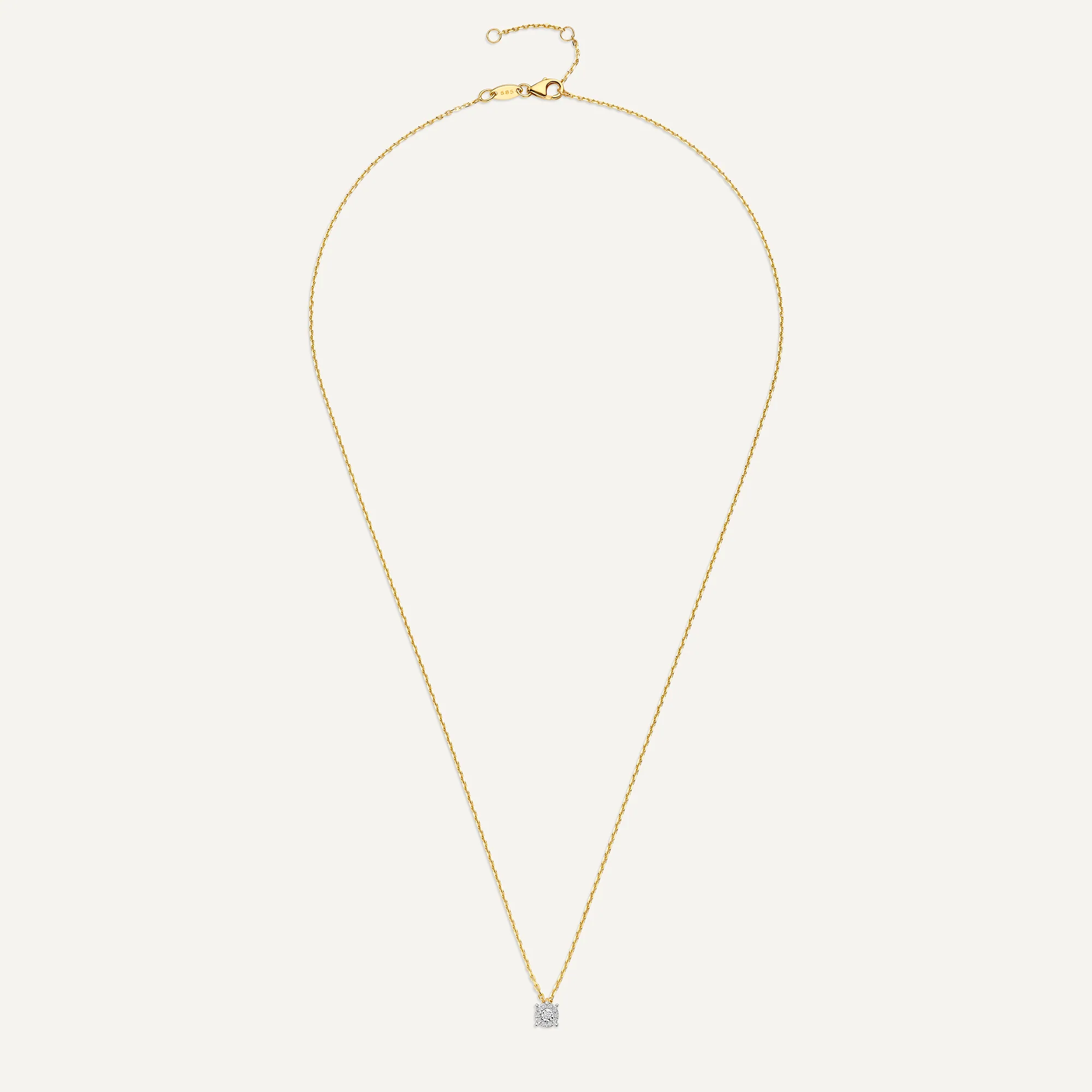 Four Prong Diamond Halo Pendant Necklace (0.04 ct) - Image 11