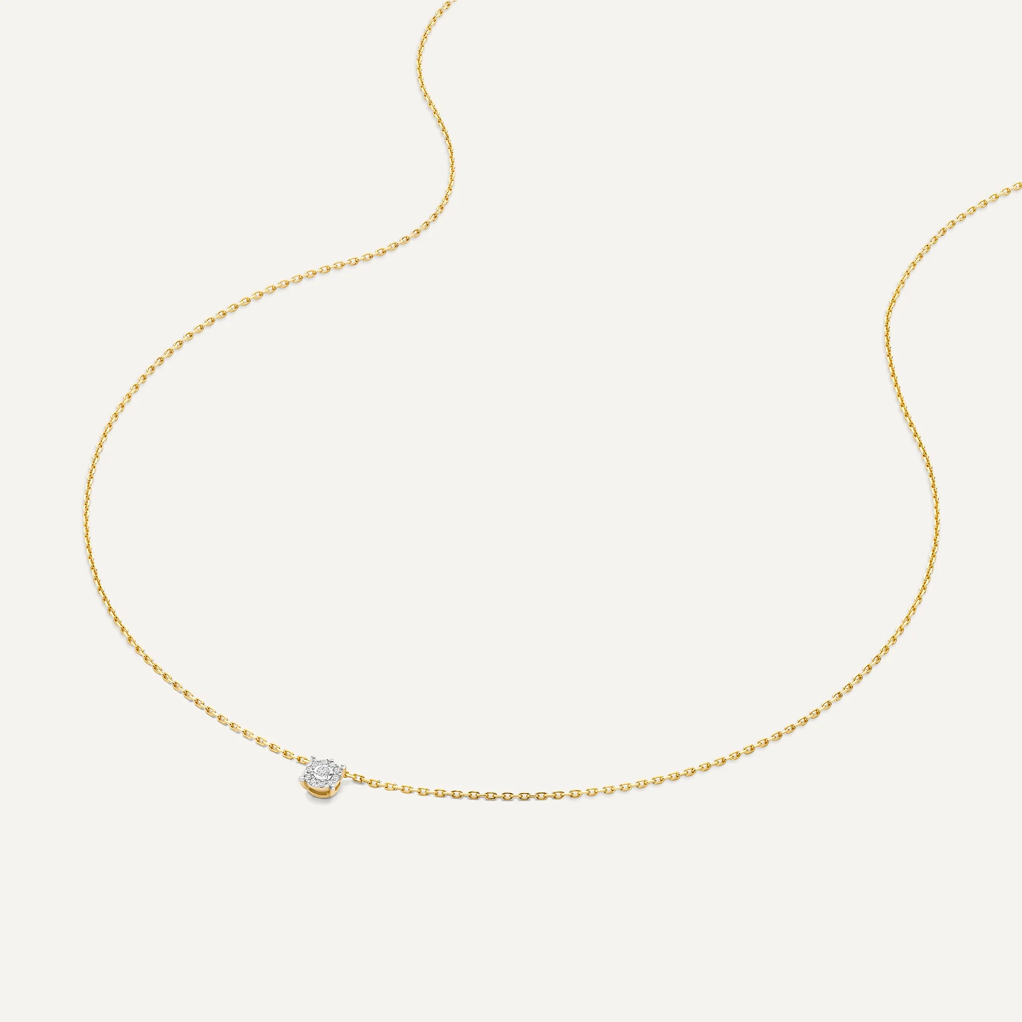 Four Prong Diamond Halo Pendant Necklace (0.04 ct) - Image 6
