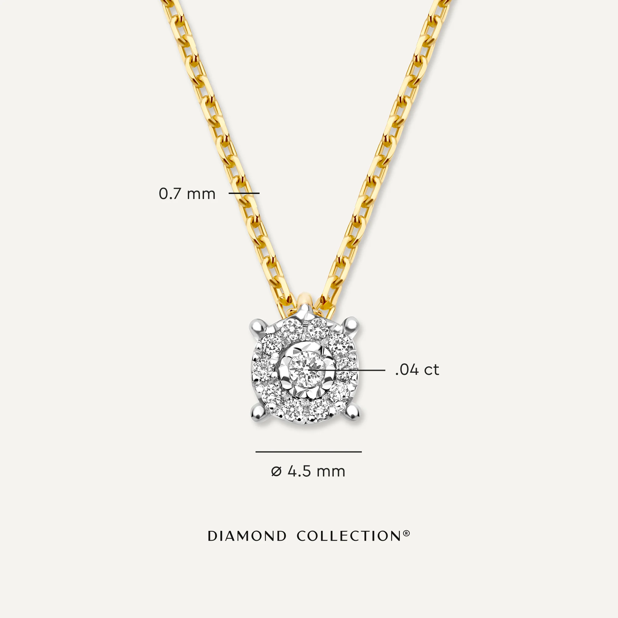 Four Prong Diamond Halo Pendant Necklace (0.04 ct) - Image 7