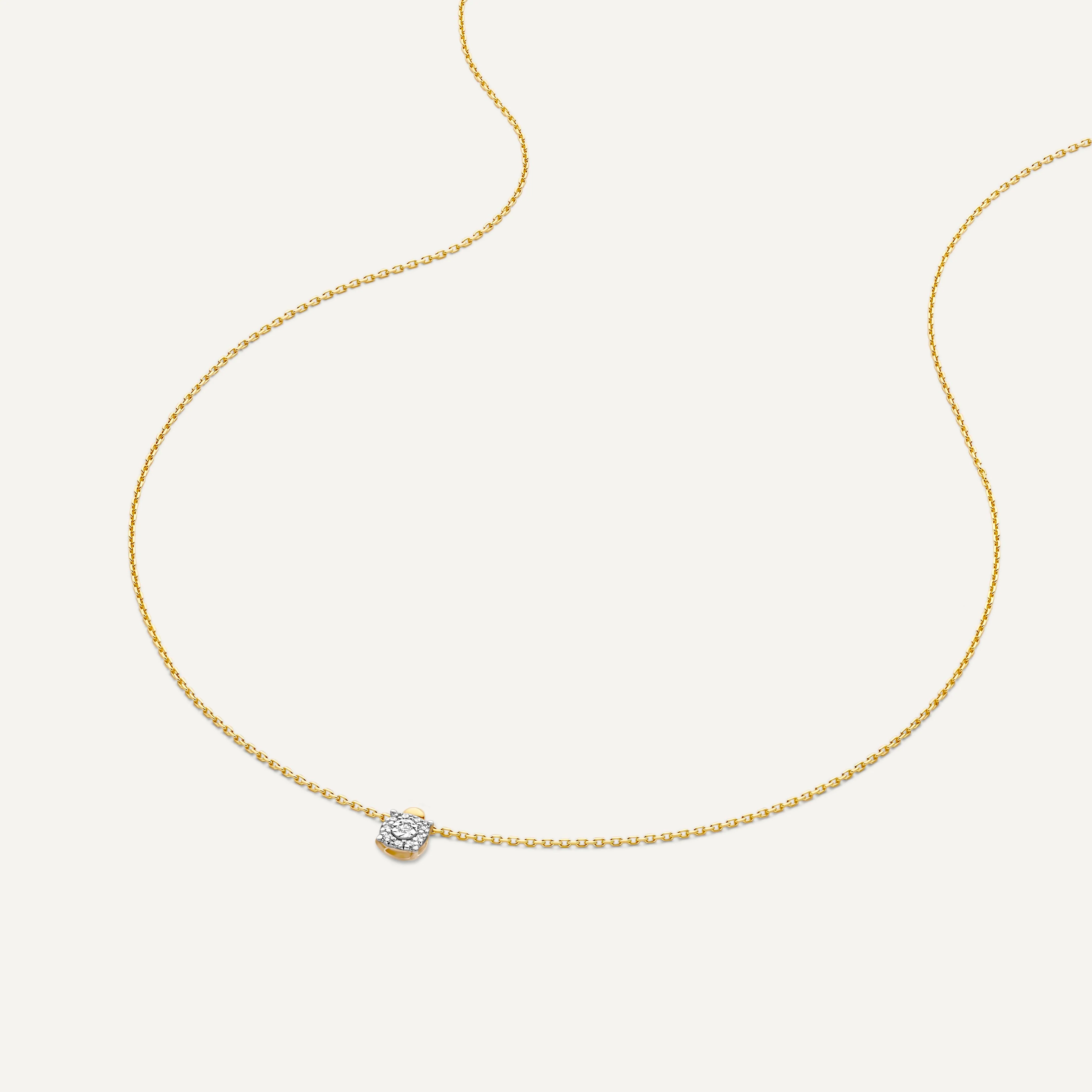 Four Prong Diamond Halo Pendant Necklace (0.05 ct) - Image 5