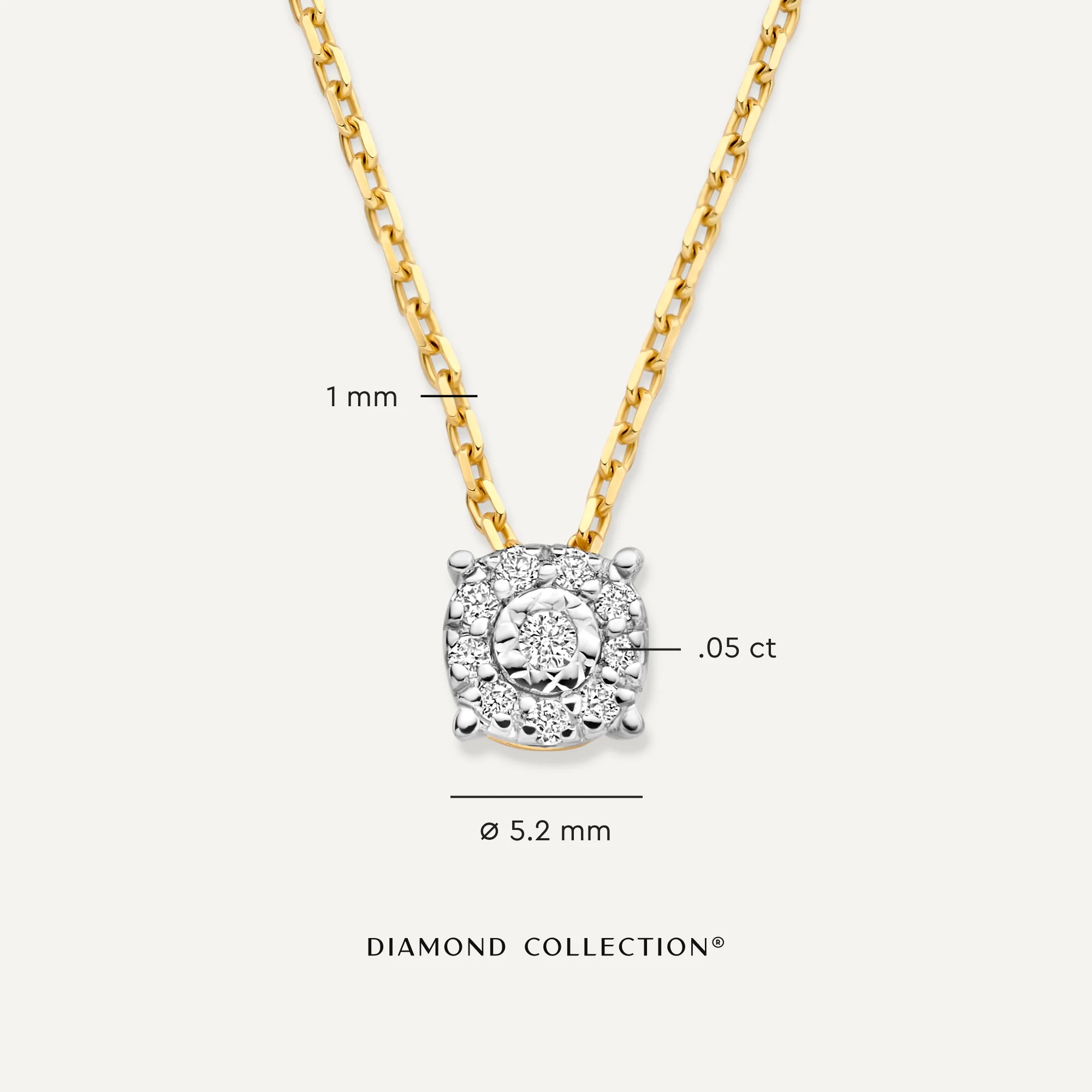 Four Prong Diamond Halo Pendant Necklace (0.05 ct) - Image 6