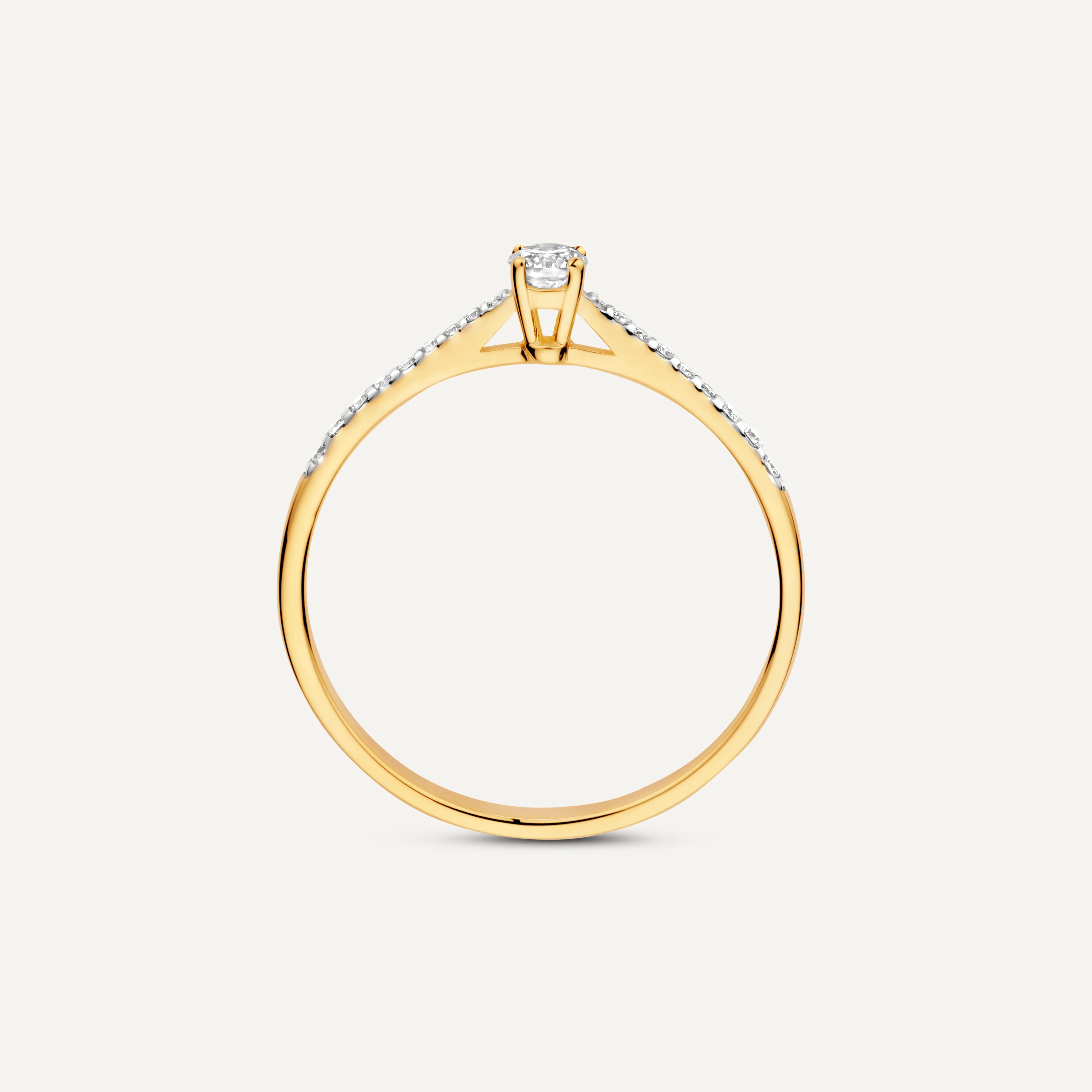 Four Prong Diamond Solitary Pavé Tapered Ring (0.20 ct) - Image 6