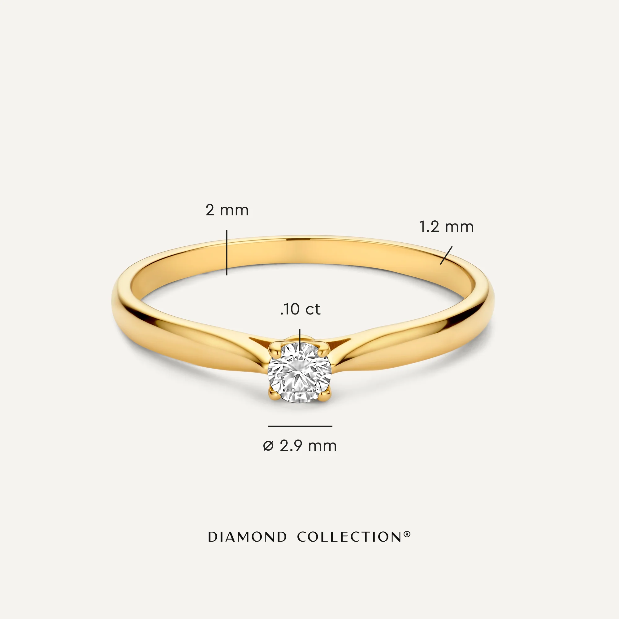 Four Prong Diamond Solitary Tapered Ring (0.10 ct) - Image 4