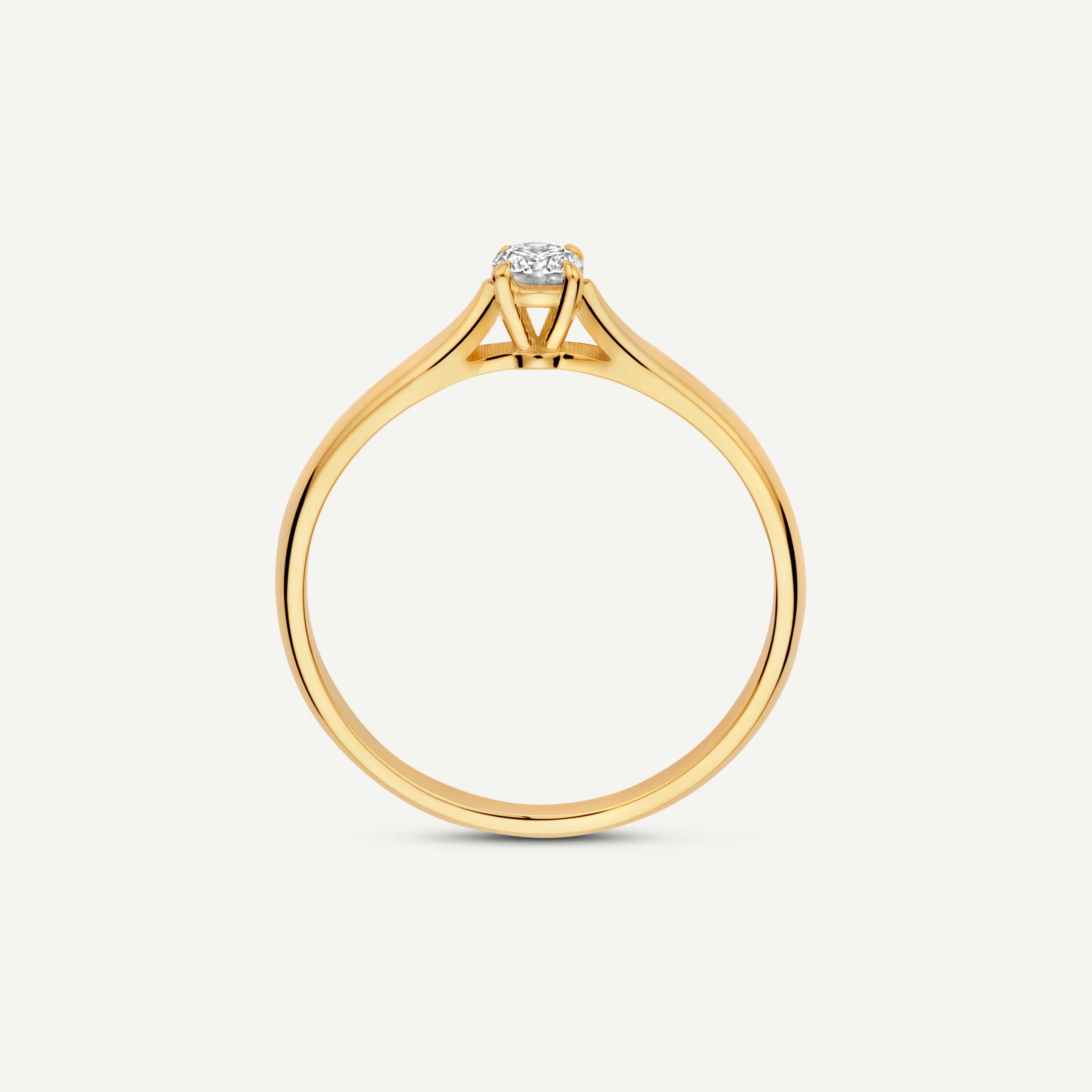Four Prong Diamond Solitary Tapered Ring (0.15 ct) - Image 5