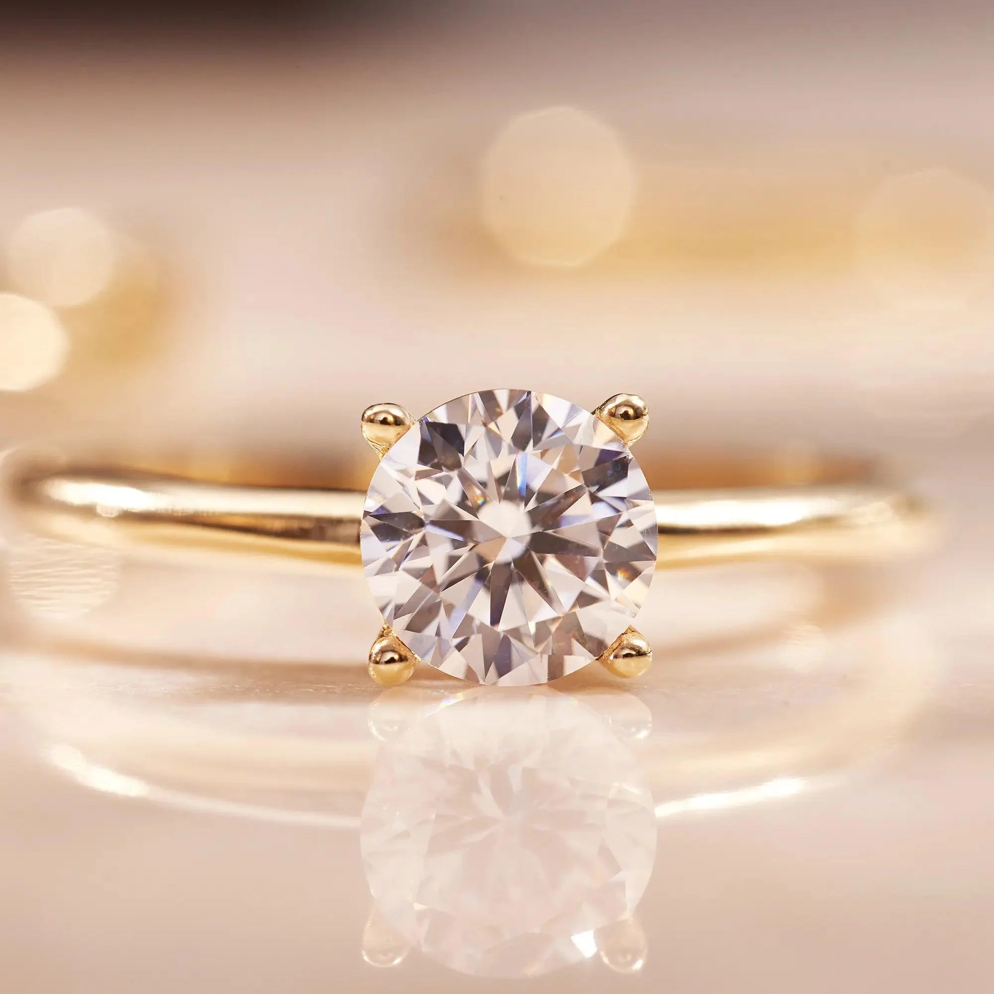 Four Prong Round Cut Cubic Zirconia Ring - Image 7