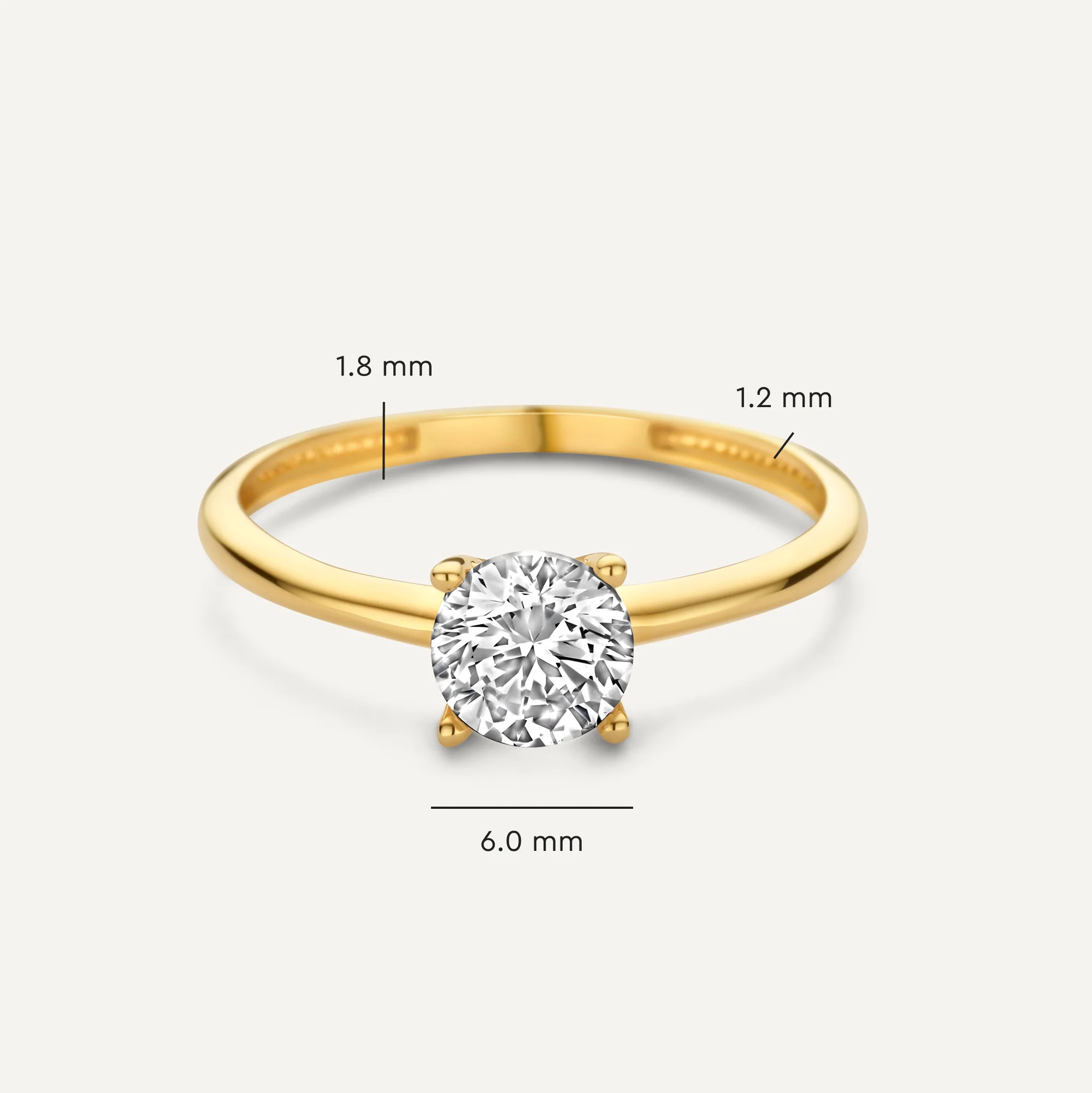Four Prong Round Cut Cubic Zirconia Ring - Image 8