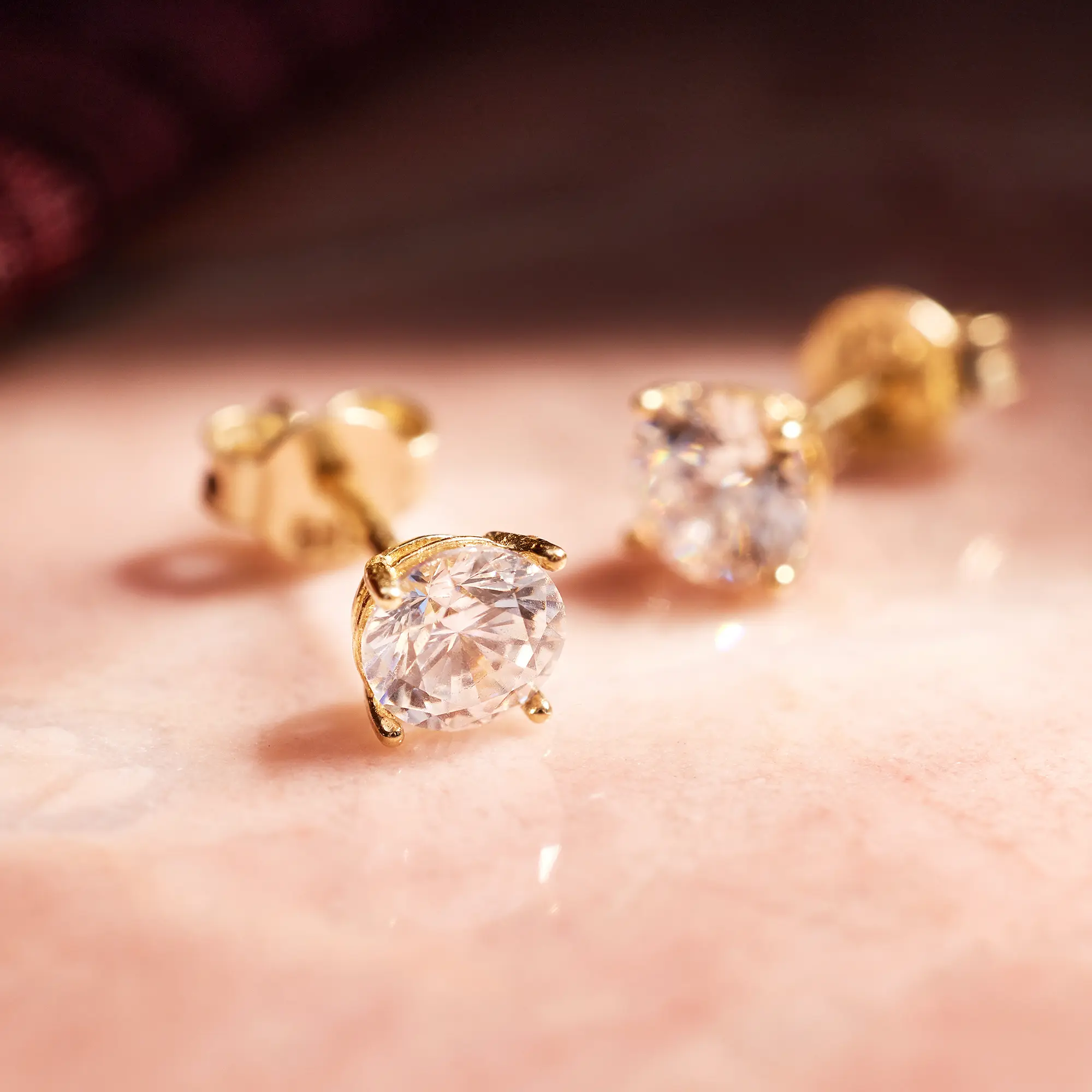 Four Prong Round Cut Cubic Zirconia Studs - Image 4