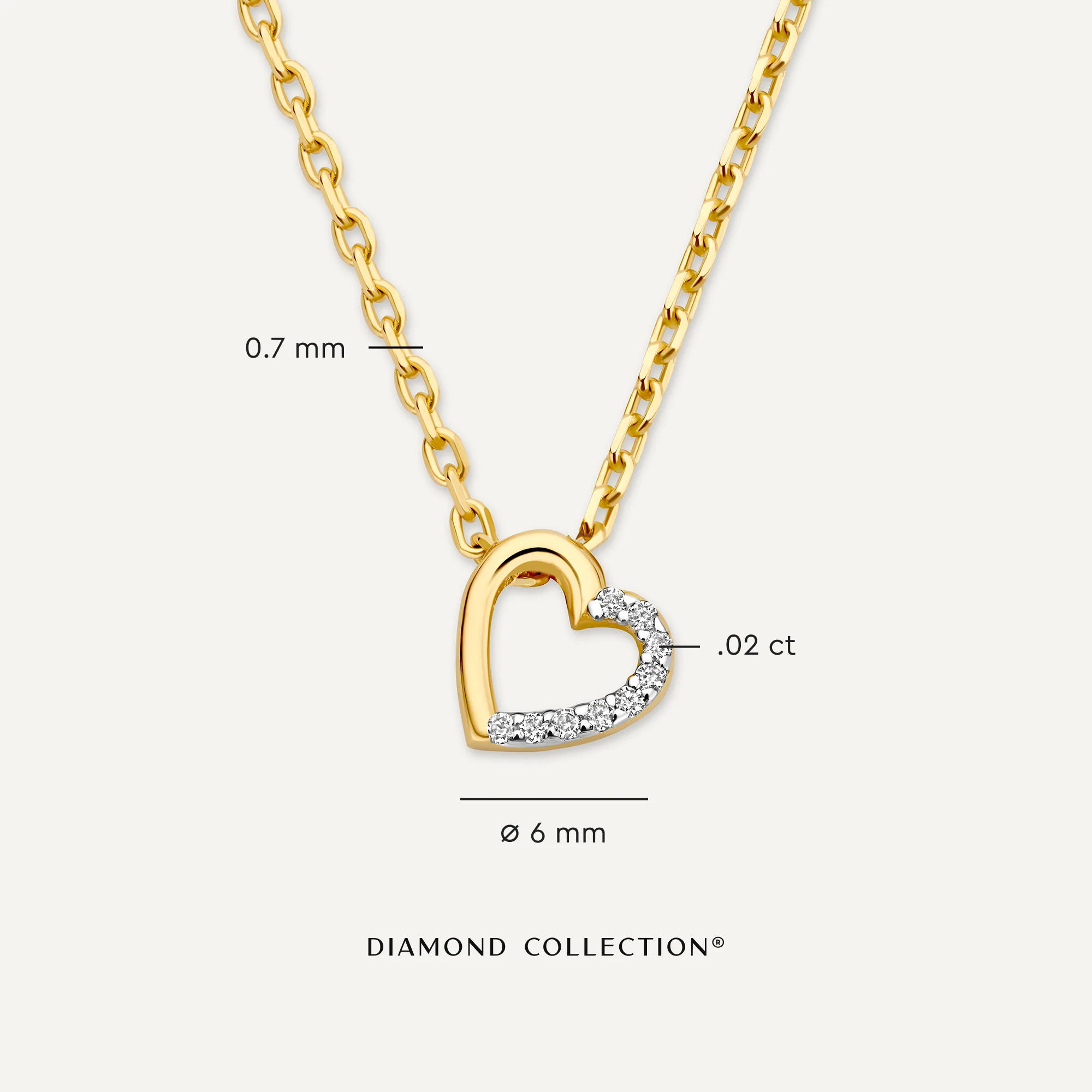 Half Pavé Diamond Linked Pendant Necklace (0.02 ct) - Image 6