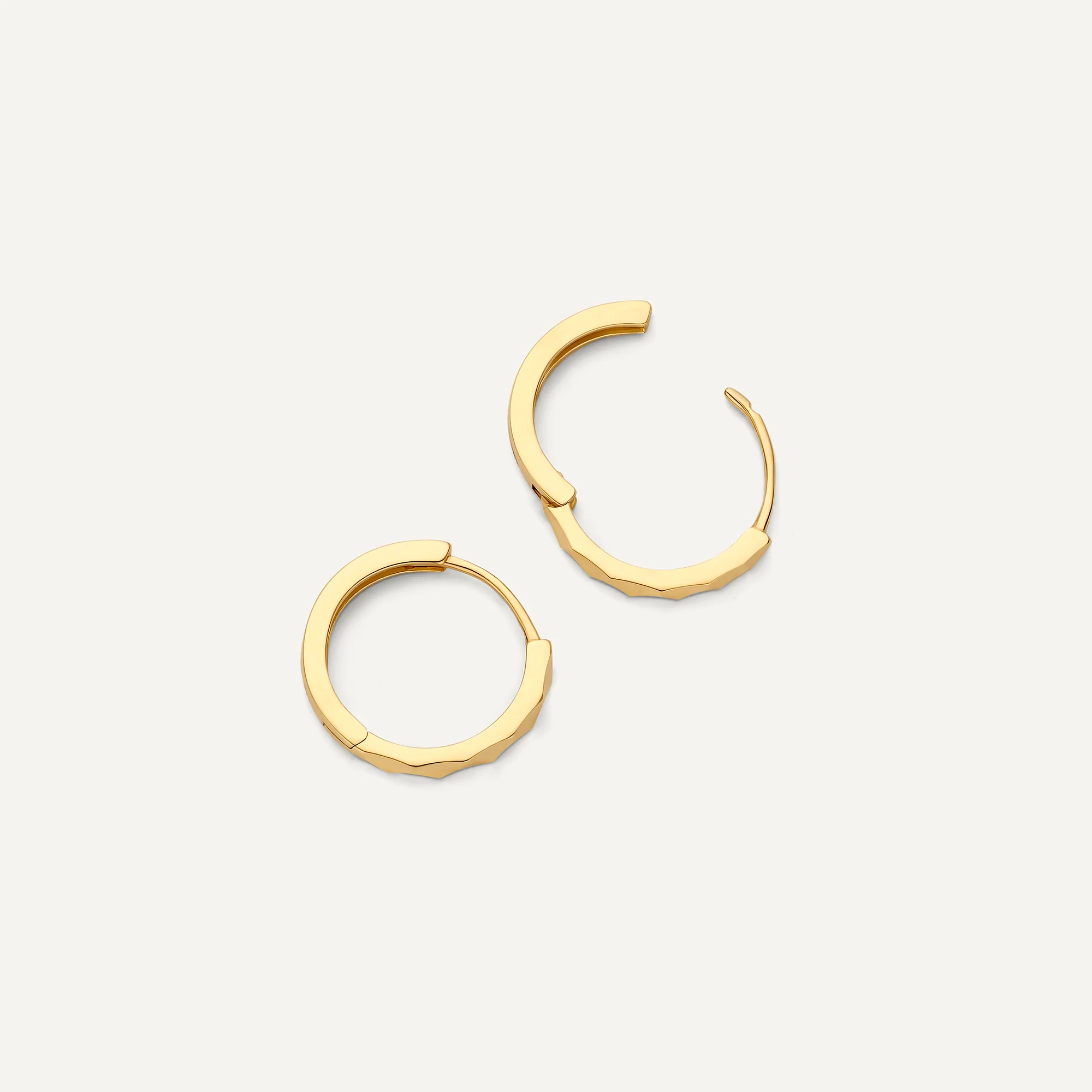 Hammered Huggie Hoops (12 mm) - Image 4