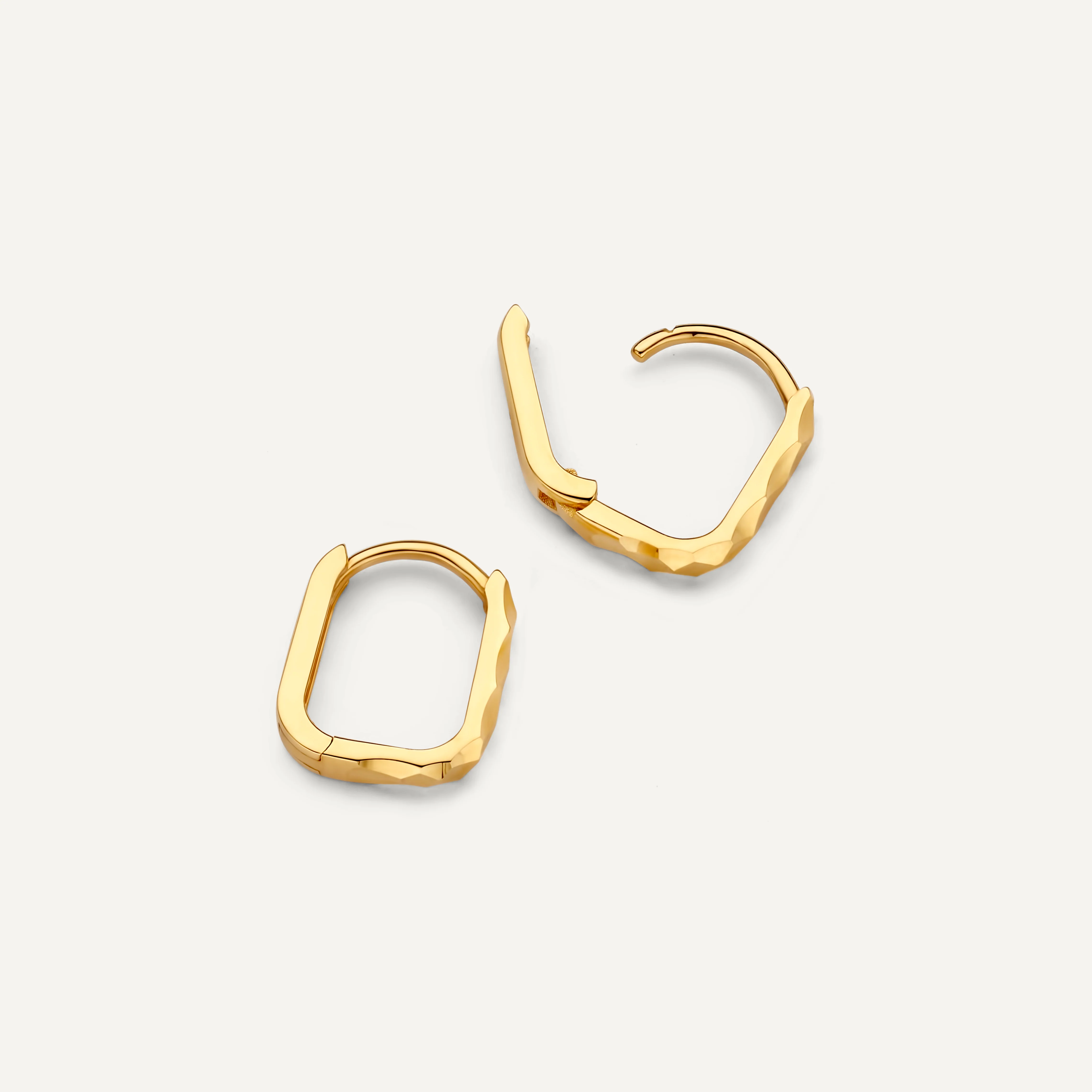 Hammered Huggie U Hoops (12mm) - Image 4