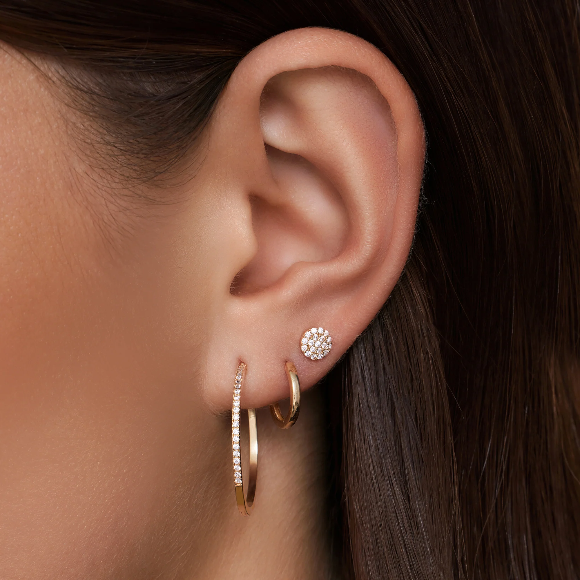 Huggie Hoops Cubic Zirconia Earrings Set - Image 3