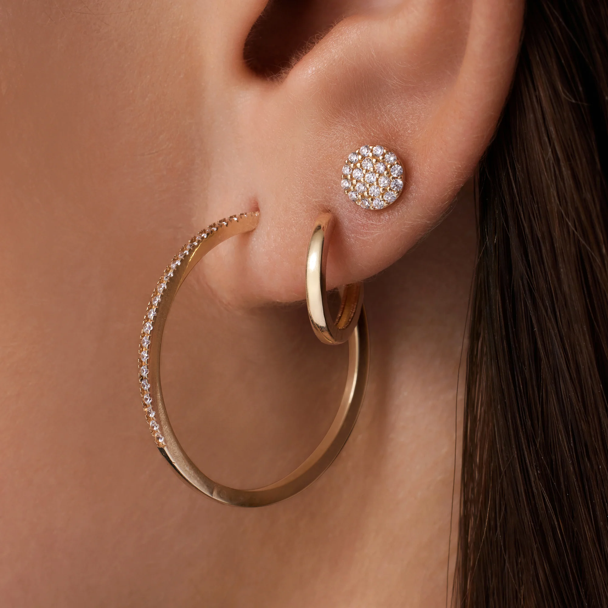 Huggie Hoops Cubic Zirconia Earrings Set - Image 4