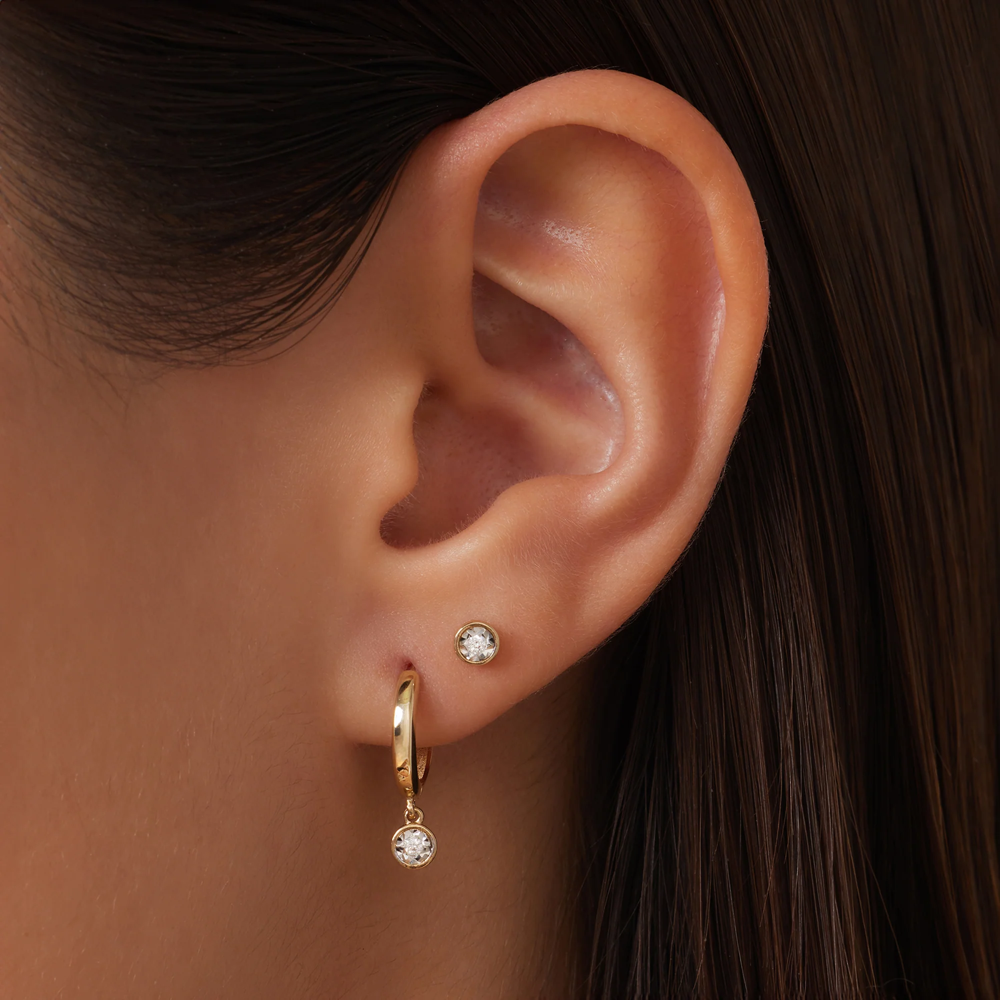 Illusion Set Diamond Studs (0.03 ct) - Image 2