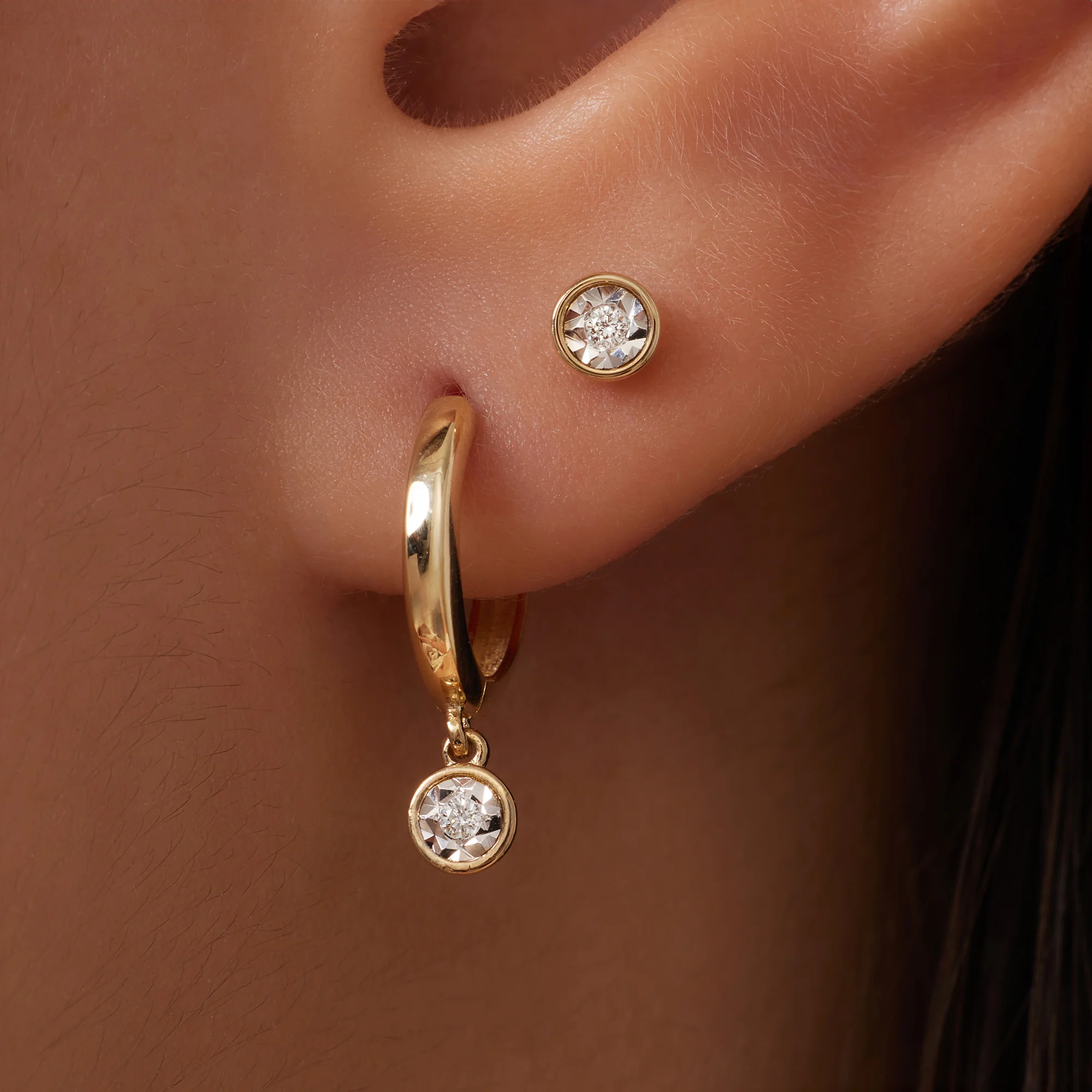 Illusion Set Diamond Studs (0.03 ct) - Image 3