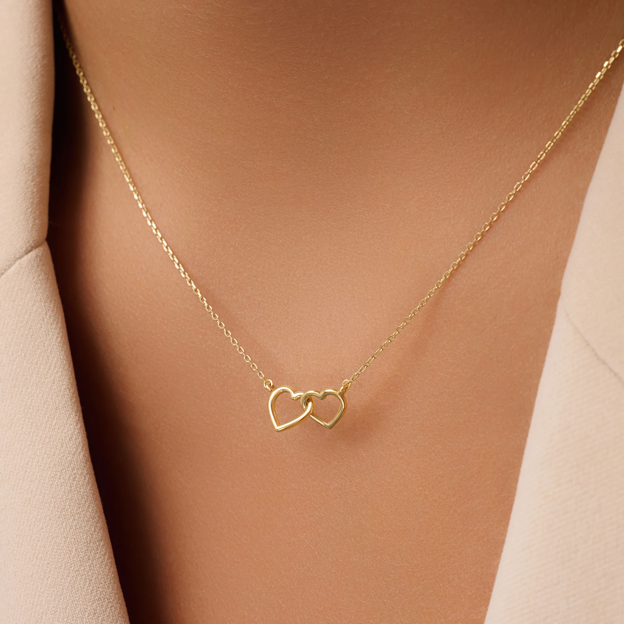 Linked Heart Pendant Necklace - Image 3