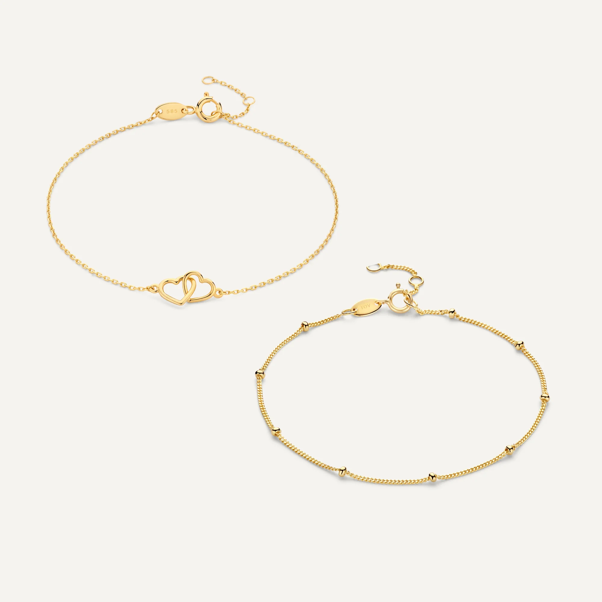 Linked Heart Spheres Bracelet Set