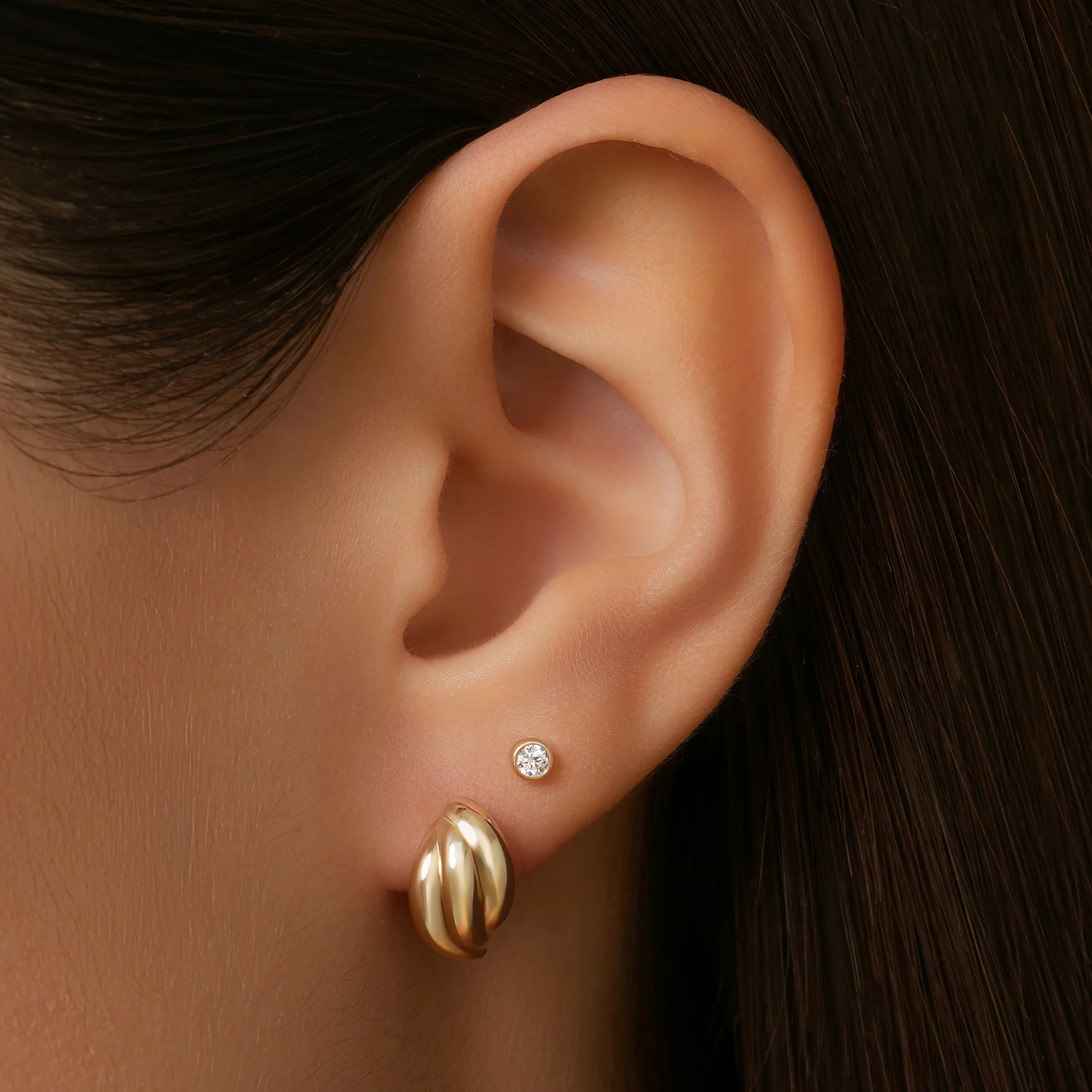 Mini Bezel Set Diamond Studs (0.08 ct) - Image 2
