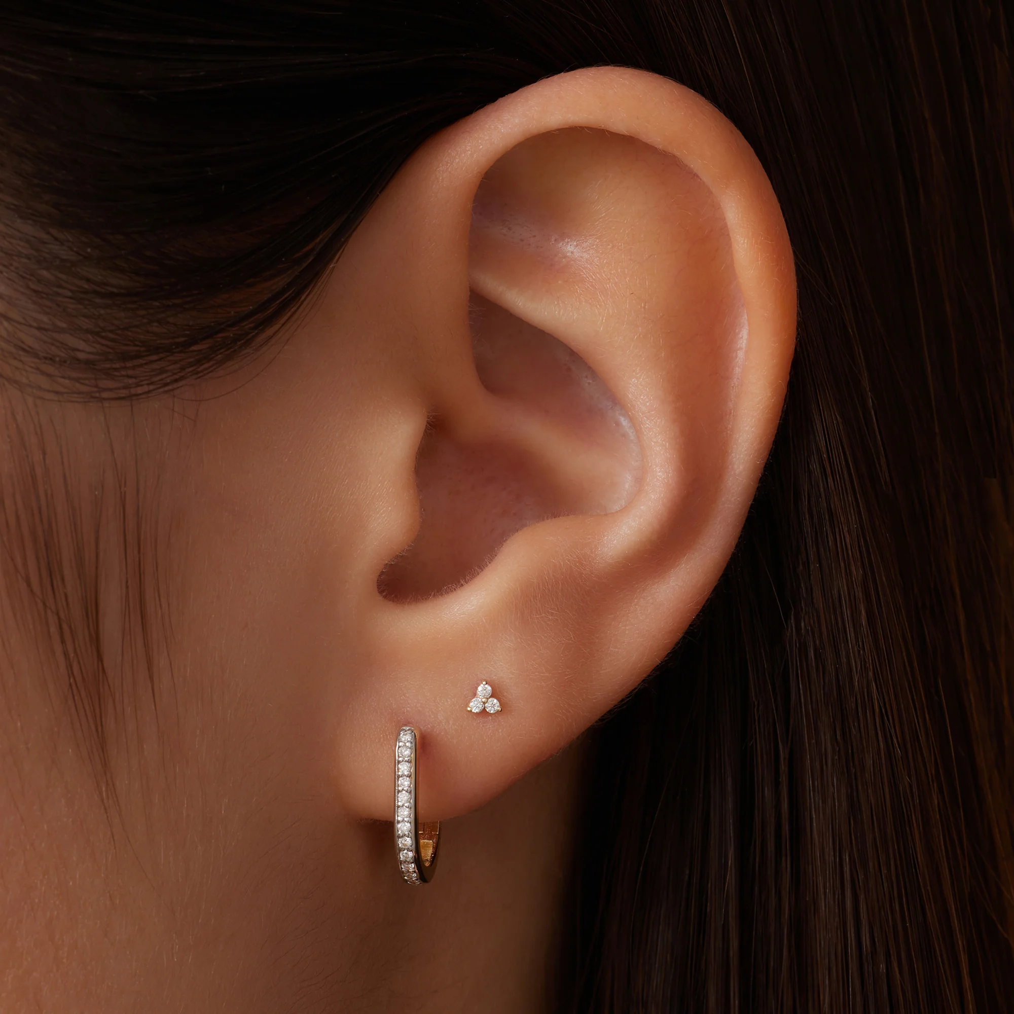 Mini Diamond Lotus Studs (0.04 ct) - Image 2