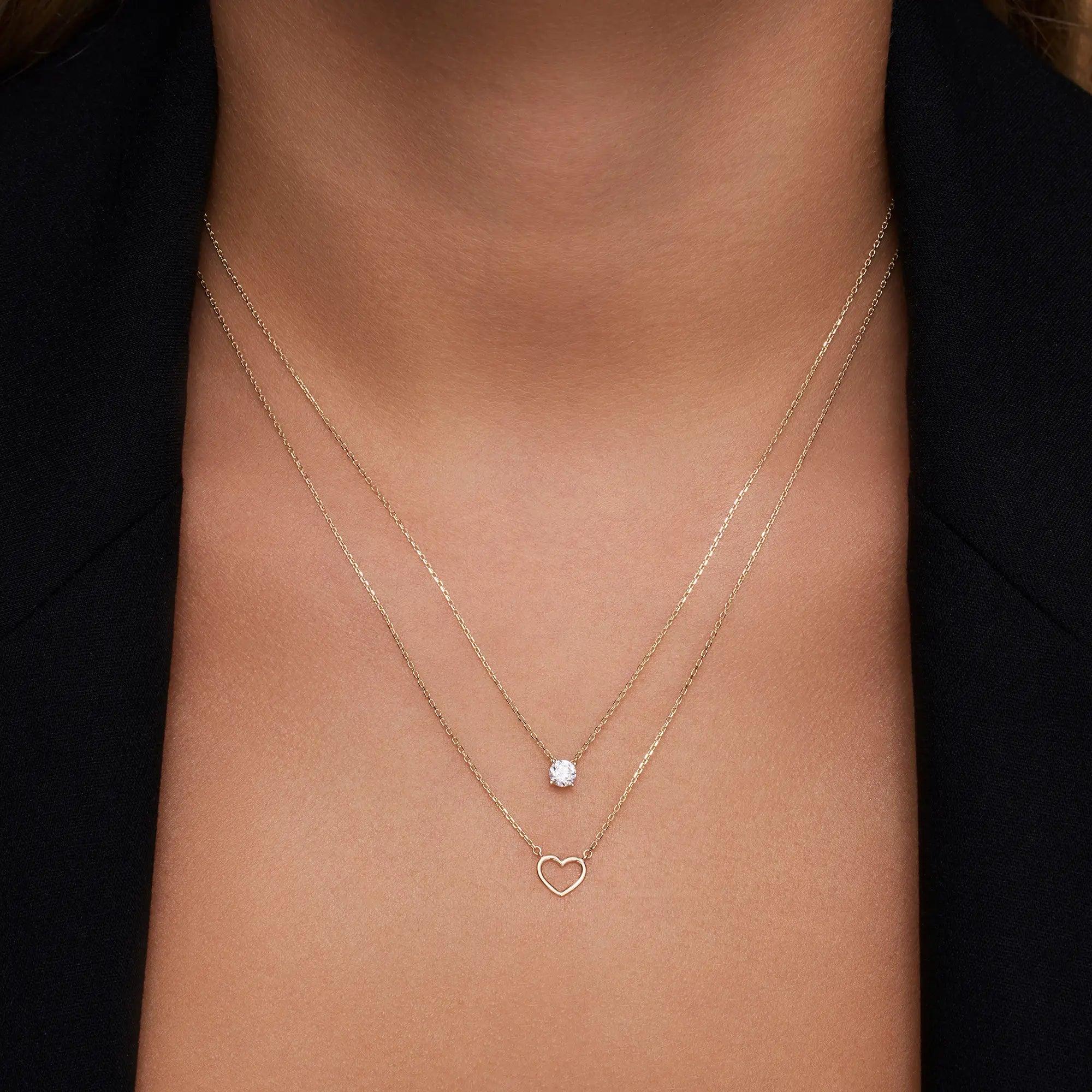 Open Heart Pendant Necklace - Image 6